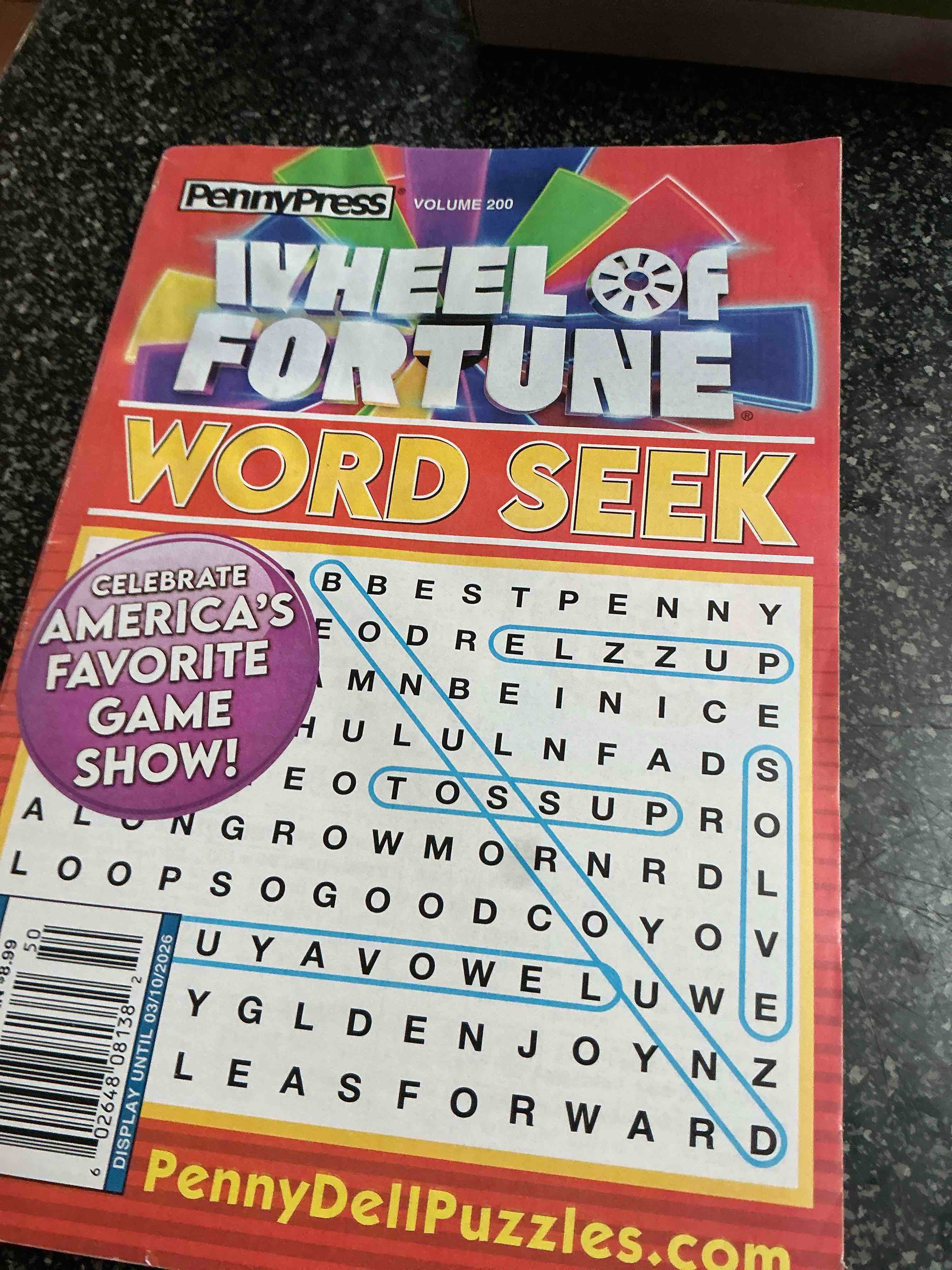 Penny Press Wheel Of Fortune Word Seek 