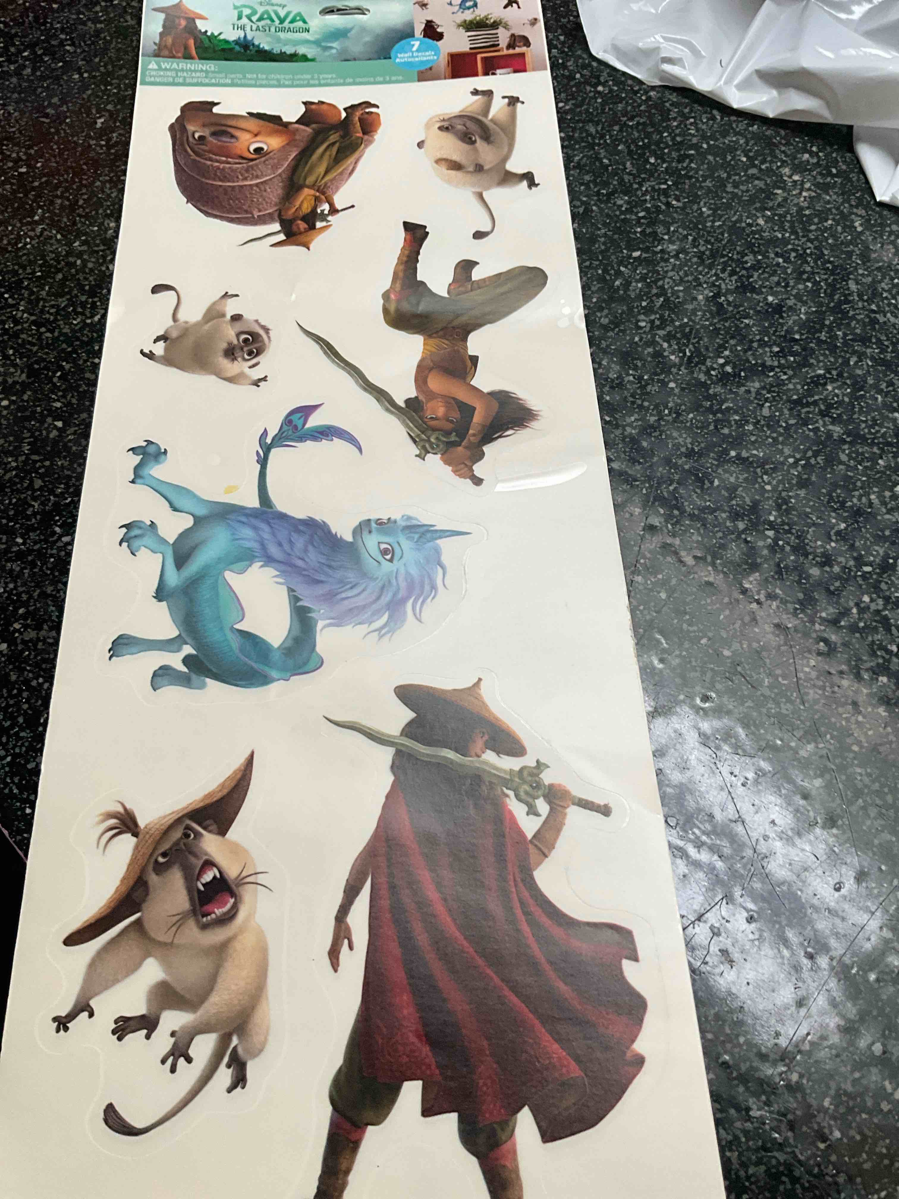 Disney - RAYA - The Last Dragon - 7 - wall decals per sheet  