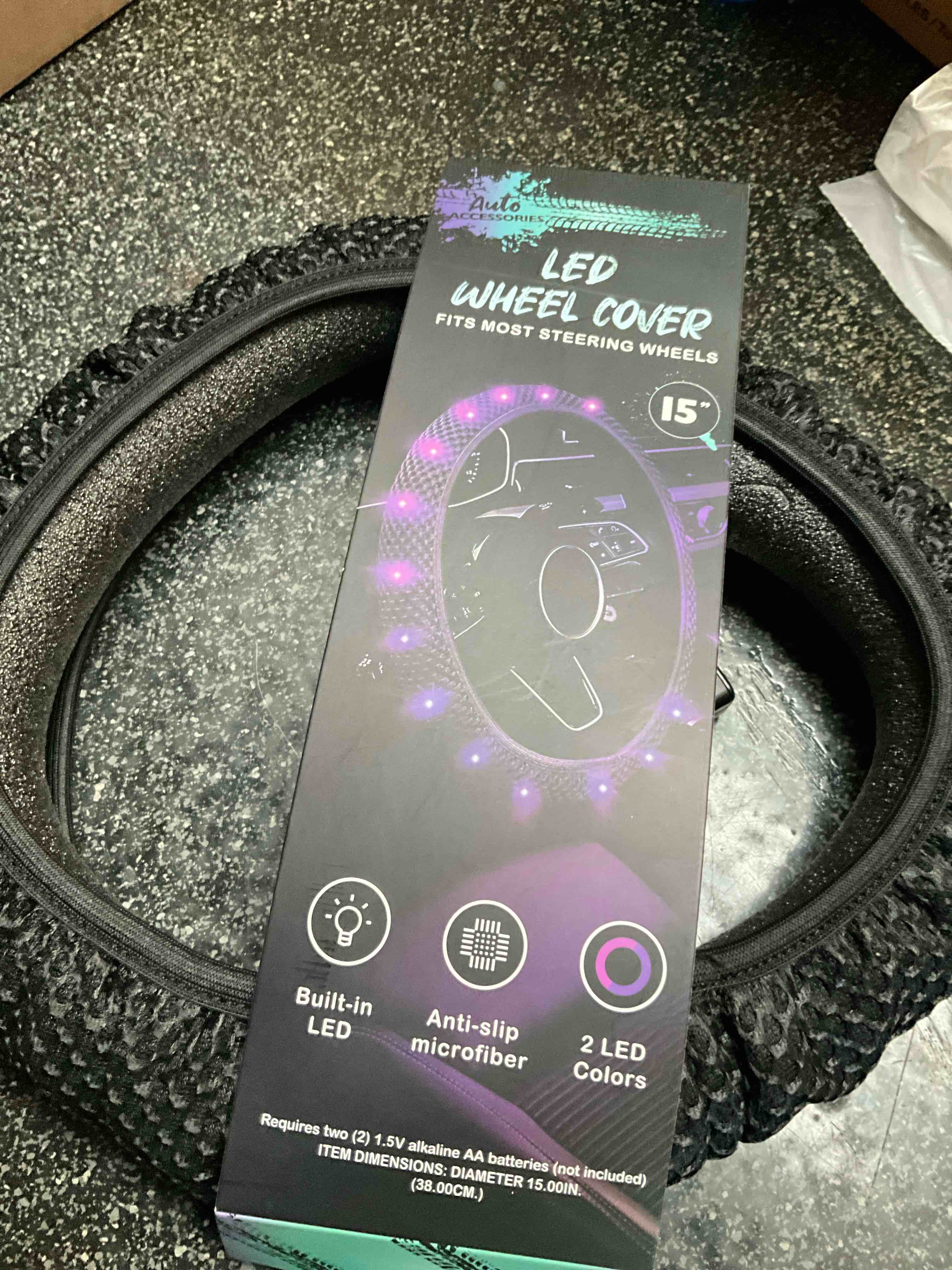 Auto Accessories - LED - Steering Wheel Cover - 15”