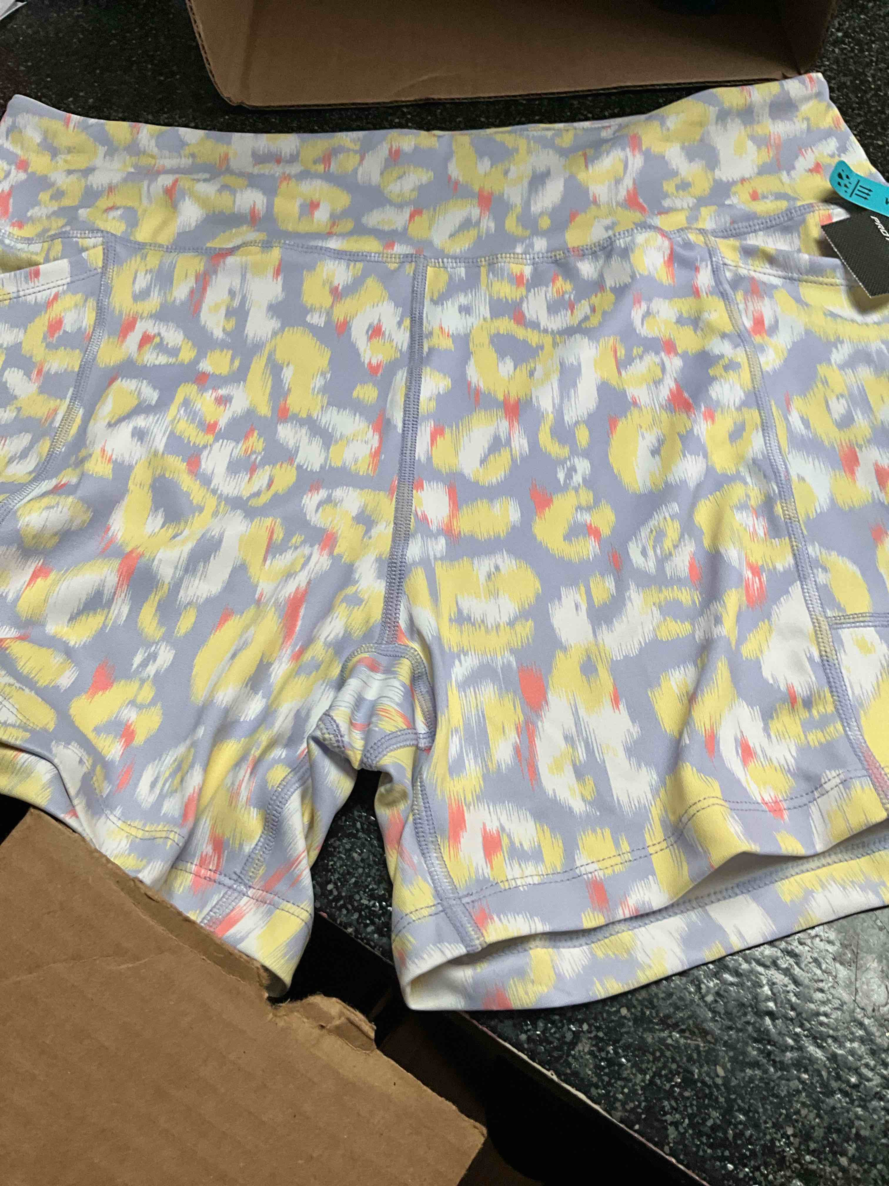 Ladies Pro Player - Moisture Wicking - Purple/Yellow/White/Orange - Shorts with Pockets - Size L