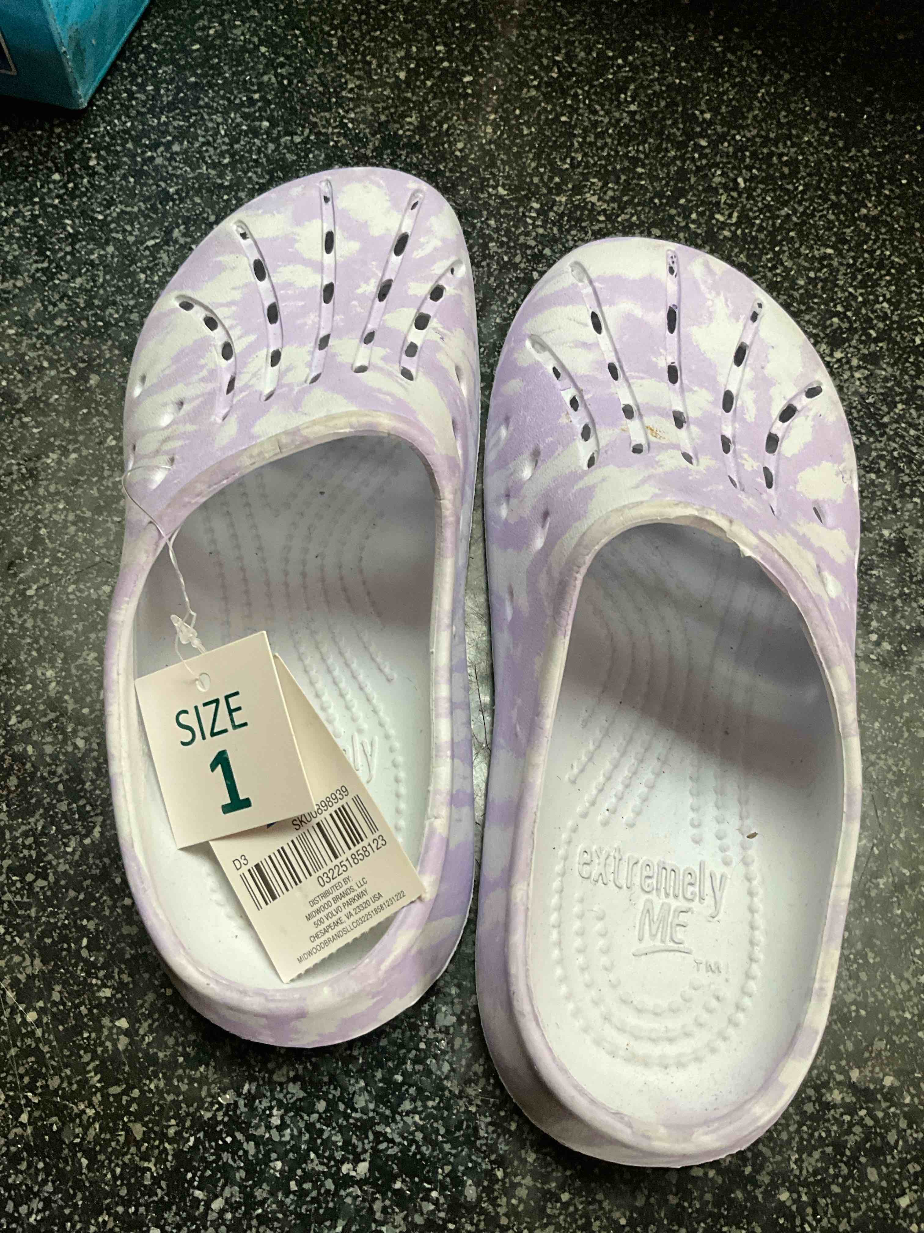 Girls - Purple - Croc Like Shoes - Size - 1