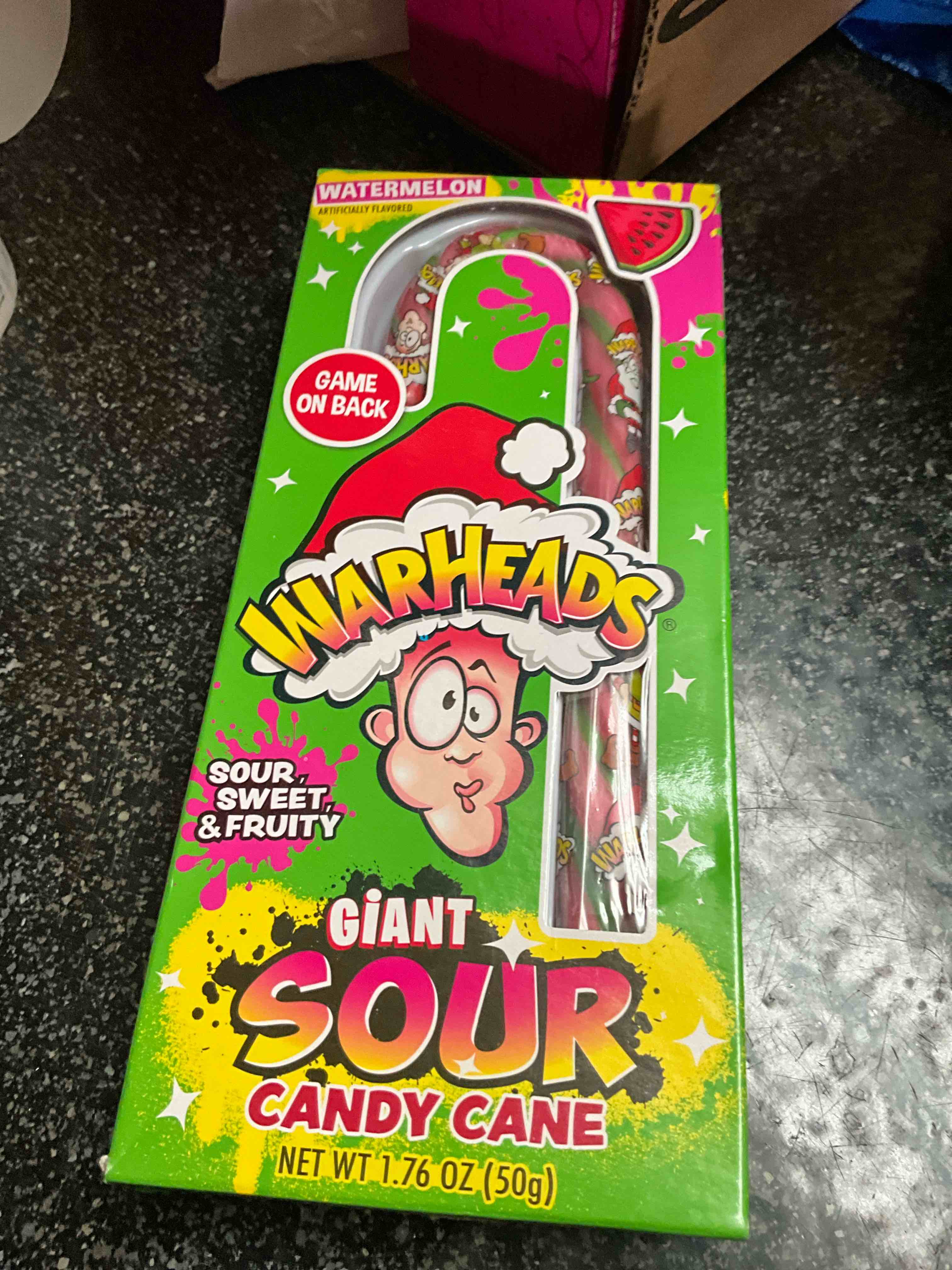 WarHeads - Giant Sour Candy Cane - 1.76 oz 