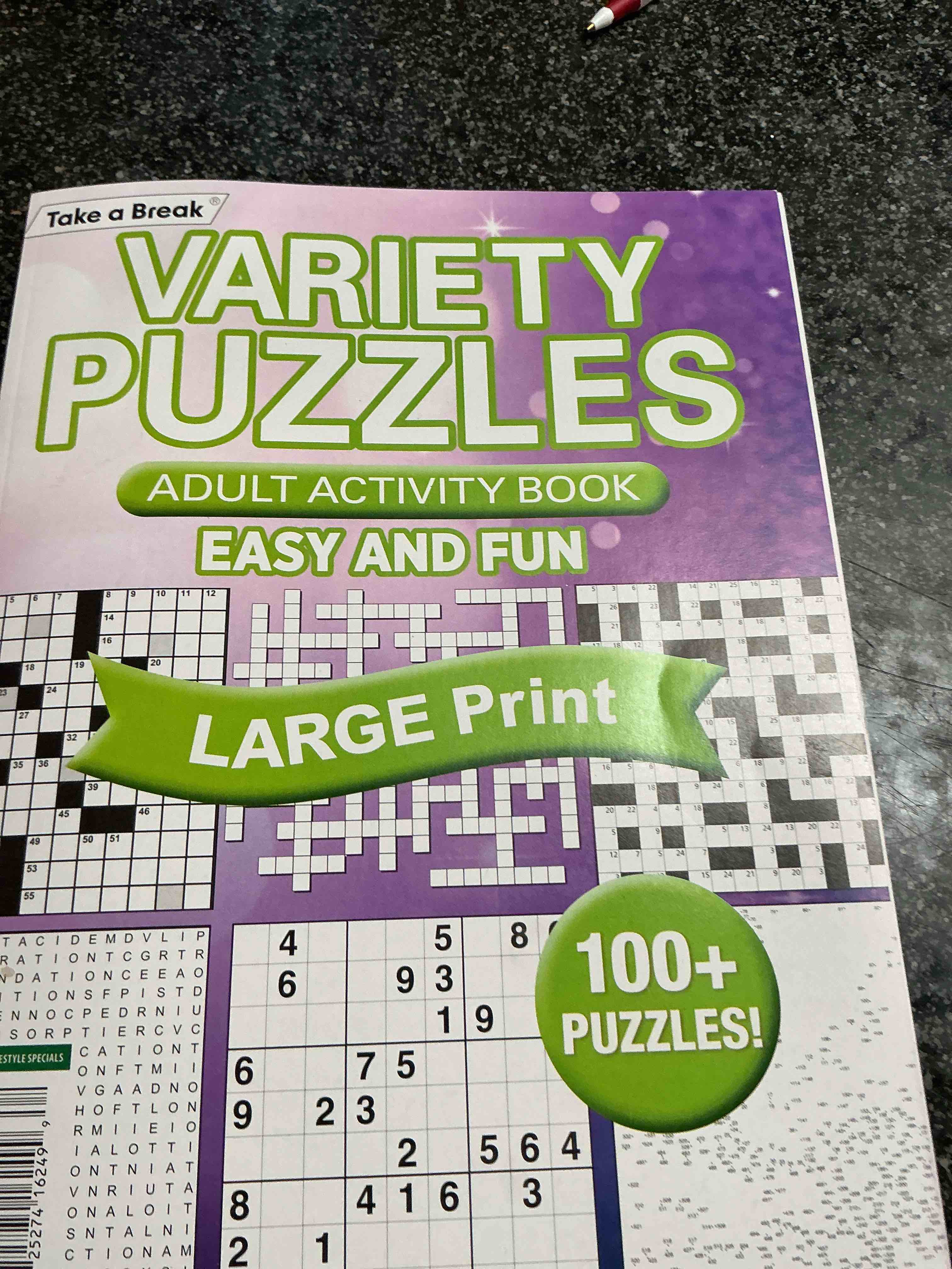 Taka A Break Variety Puzzles Adult Activity Book Easy & Fun 100. + Puzzles 