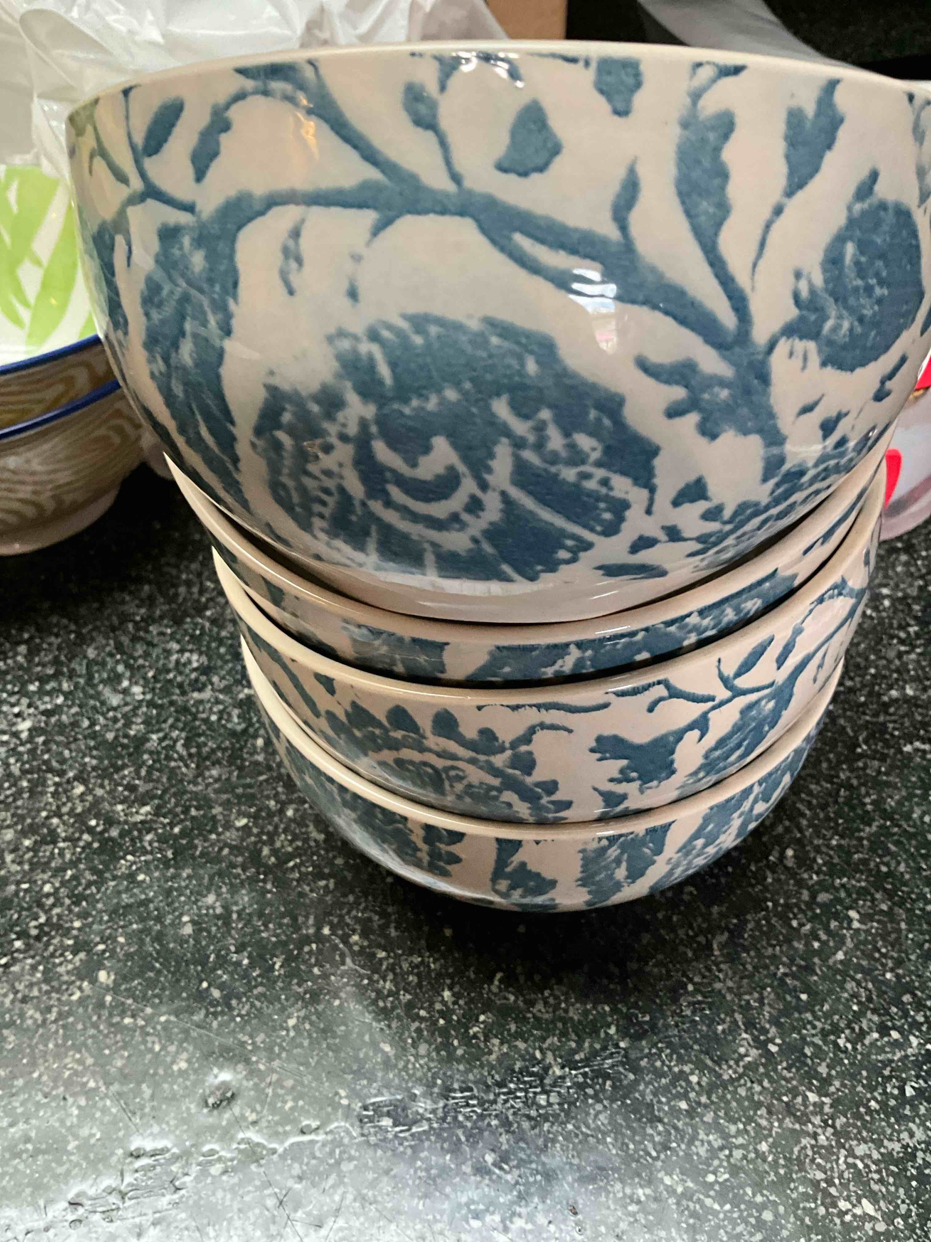 White/Blue - Cereal Bowls 