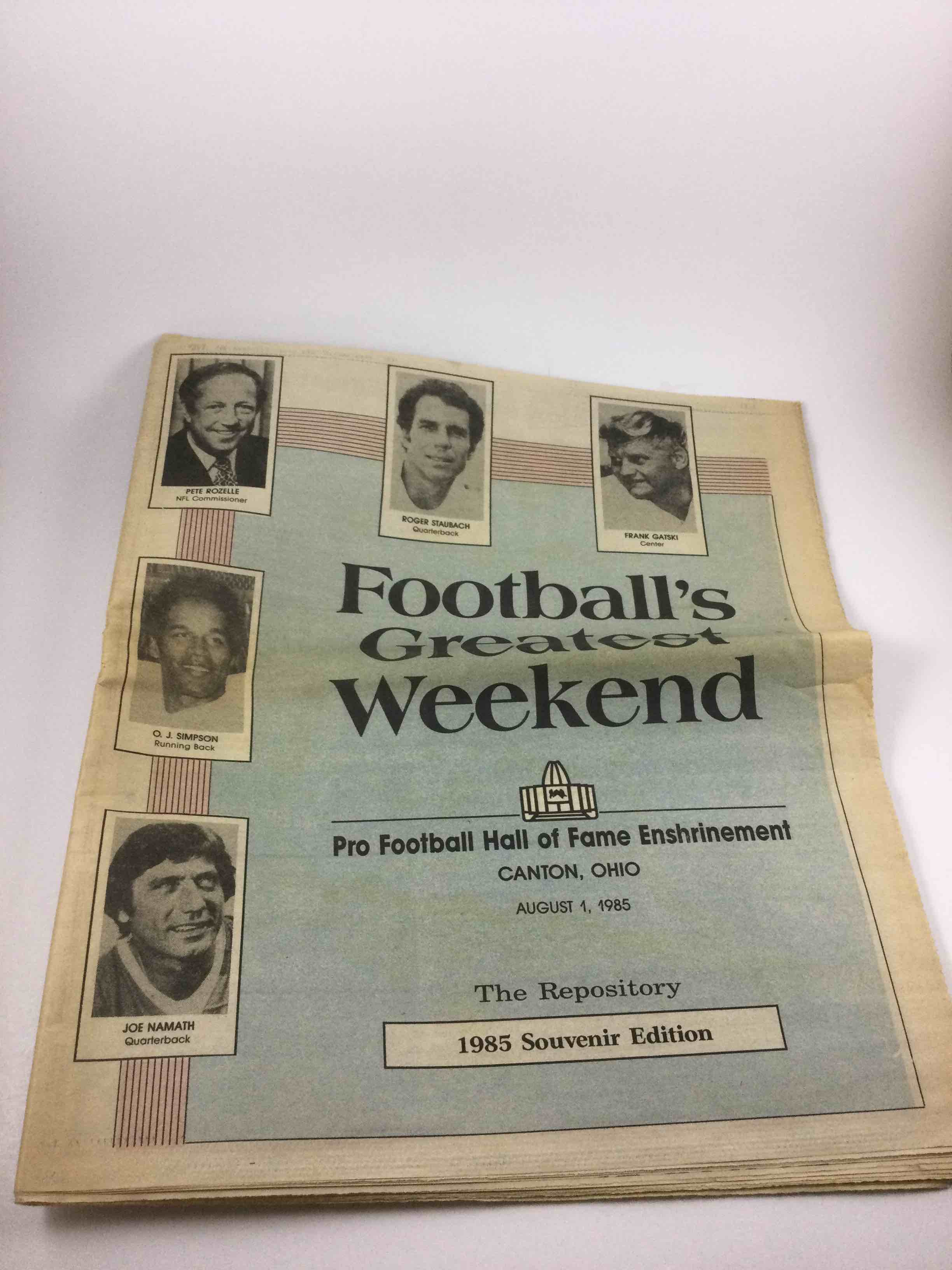 Class of 1985 Pro Football Hall of Fame Enshrinement Paper