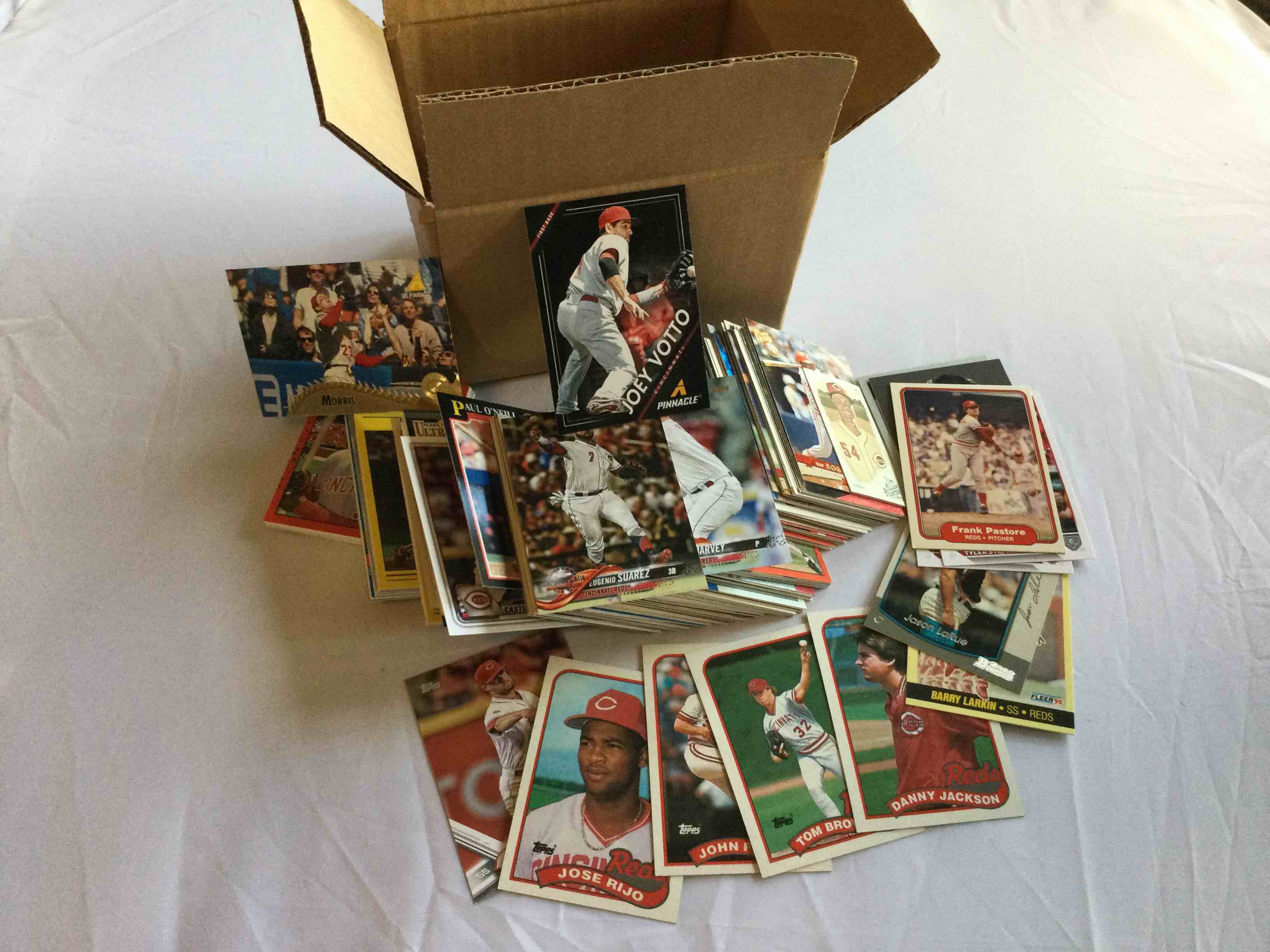 Box of Cincinnati Reds Baseball Cards