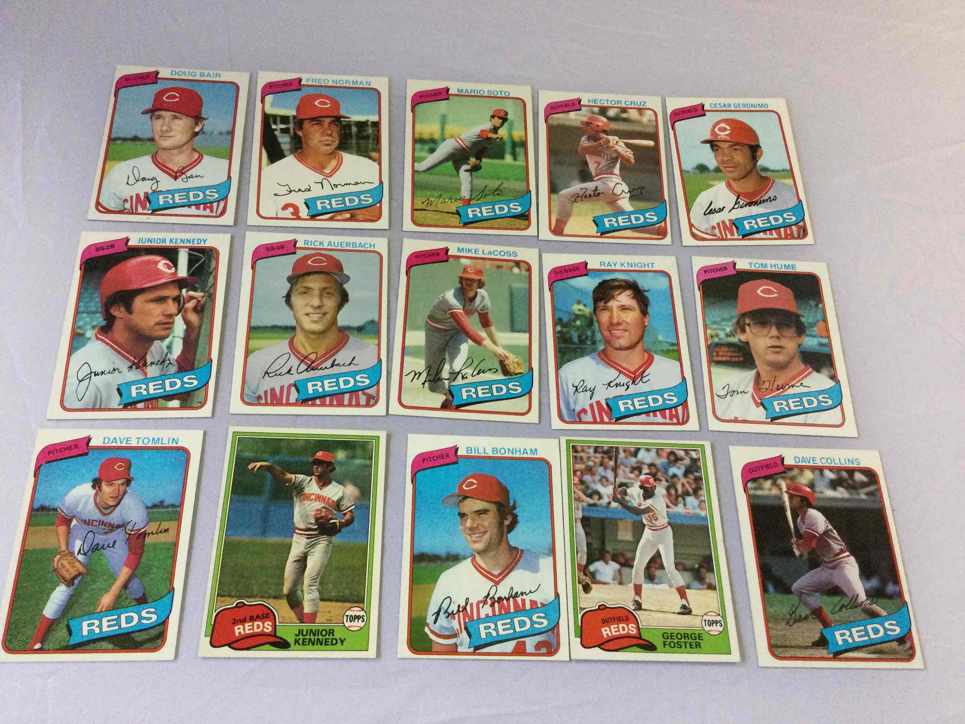 Lot of (15) 1980 & 1981 Topps Cincinnati Reds Baseball Cards