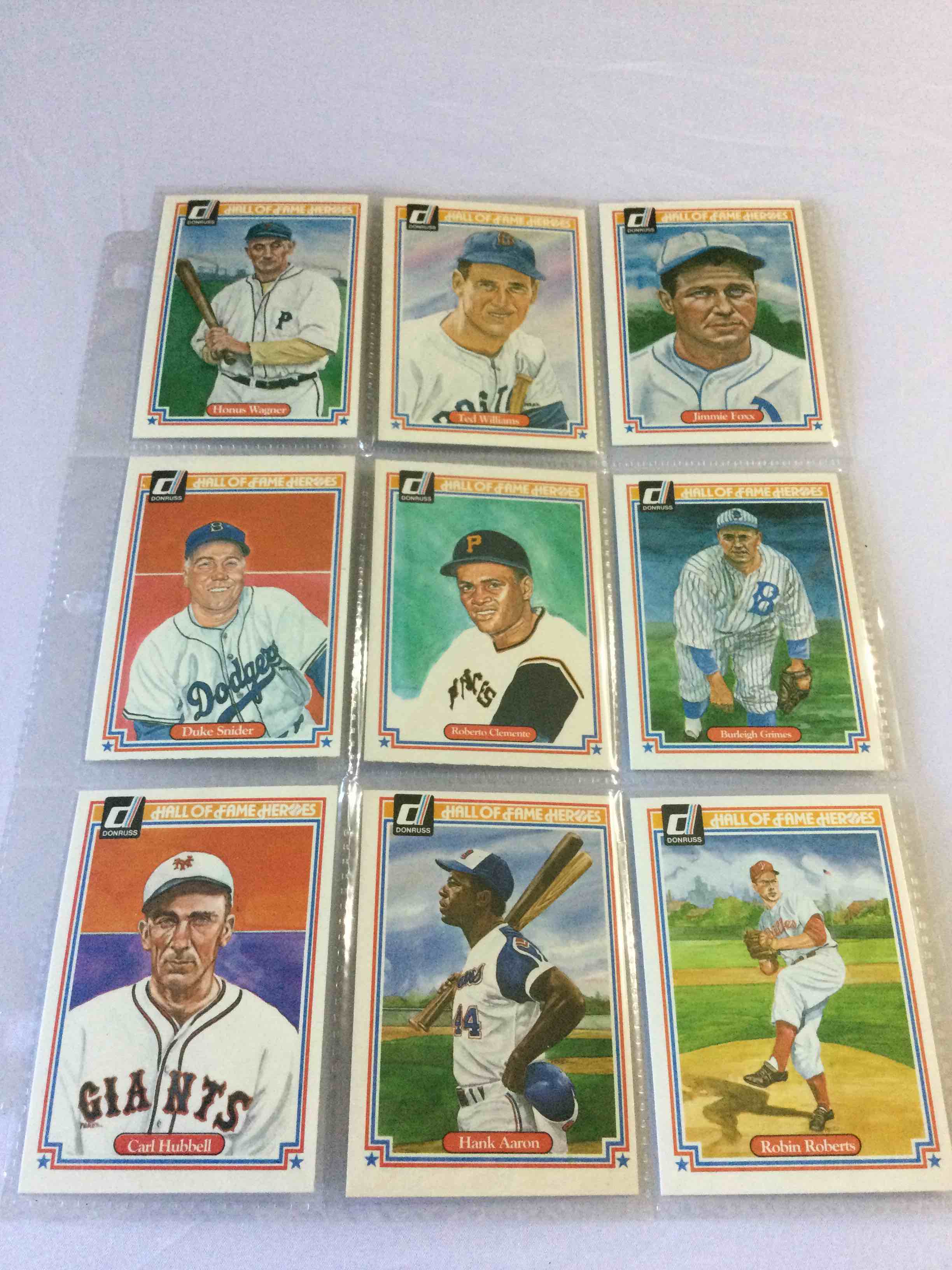 1983 Donruss Hall of Fame Heroes (9) Card Lot