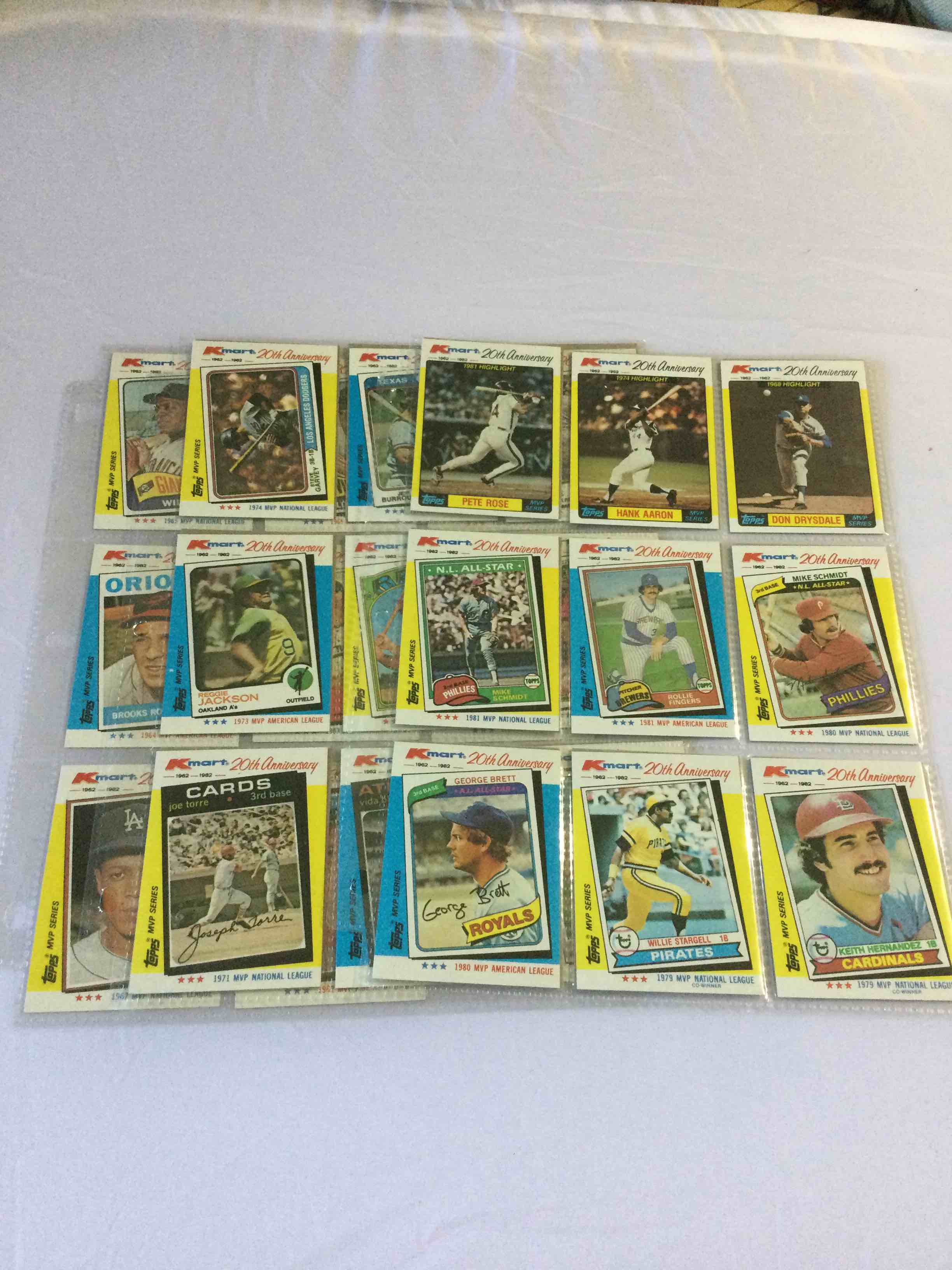 1982 Topps K-Mart 20th Anniversary MVP 44 Card Set
