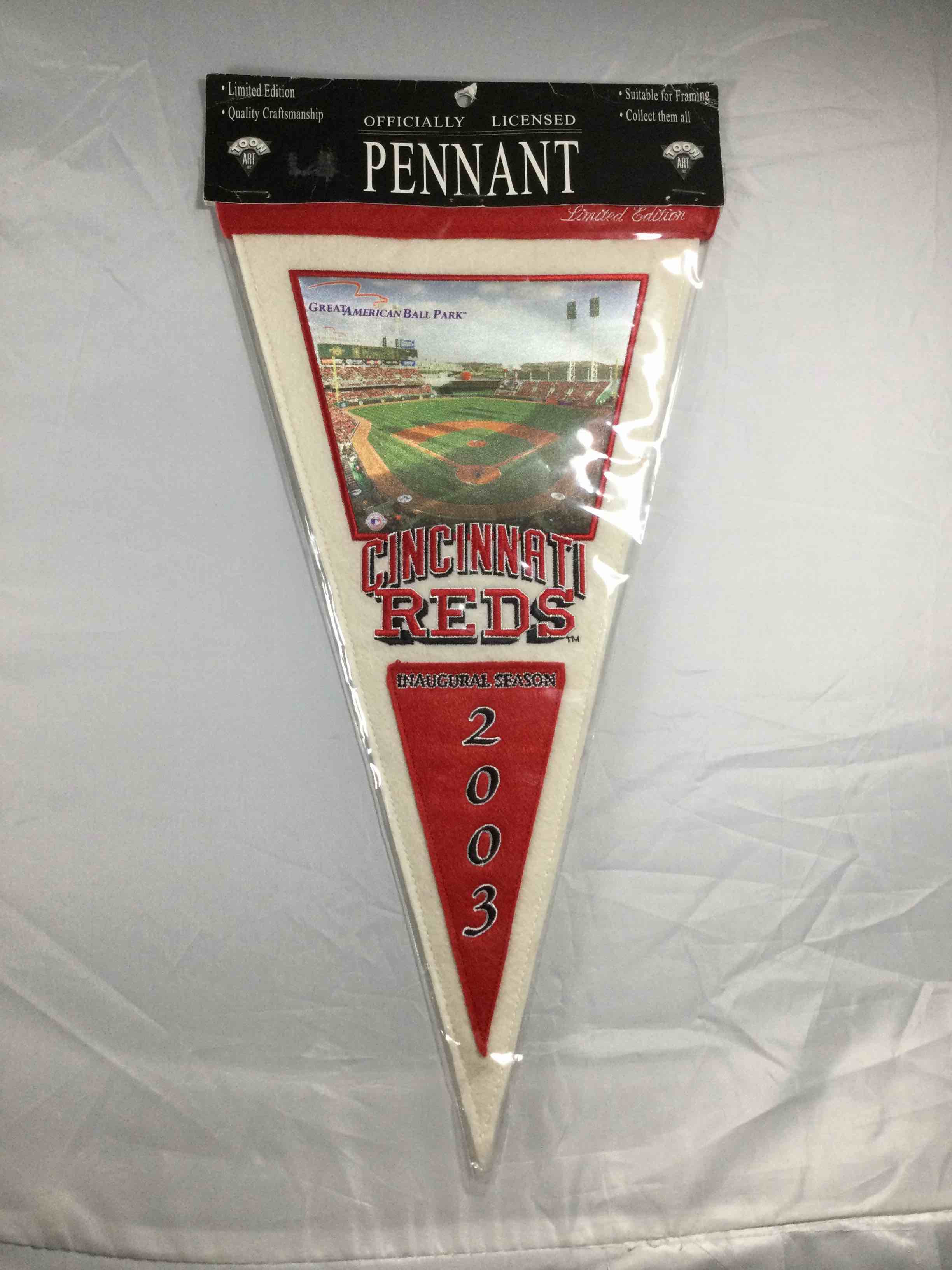 2003 ToonArt Great American Ballpark Inaugural Season Commemorative Penant 