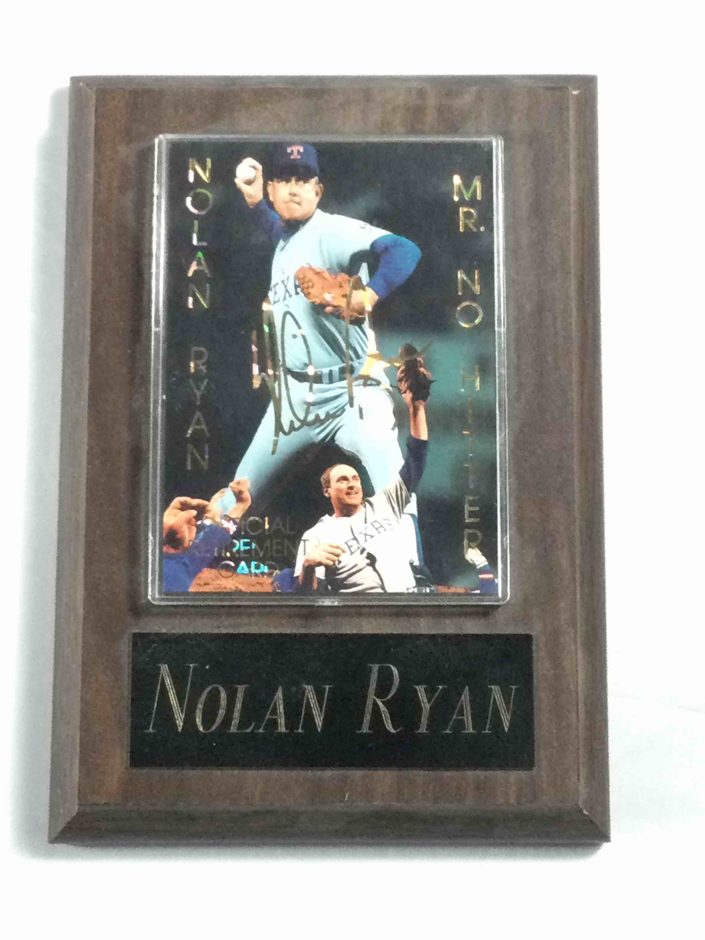 Nolan Ryan Retirement Promo Card Plaque