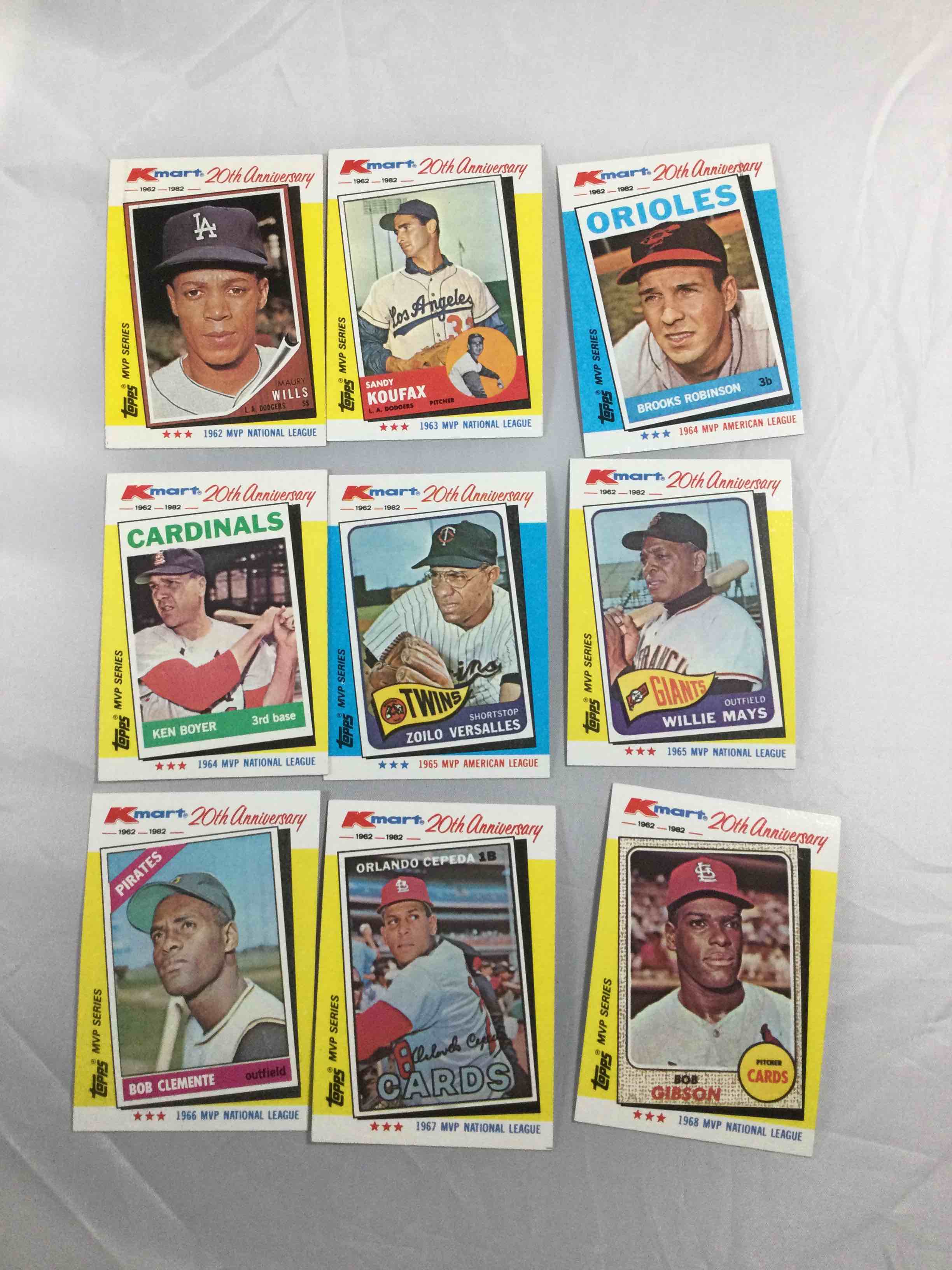 Lot of (30) 1982 Topps / K-Mart 20th anniversary MVP Cards