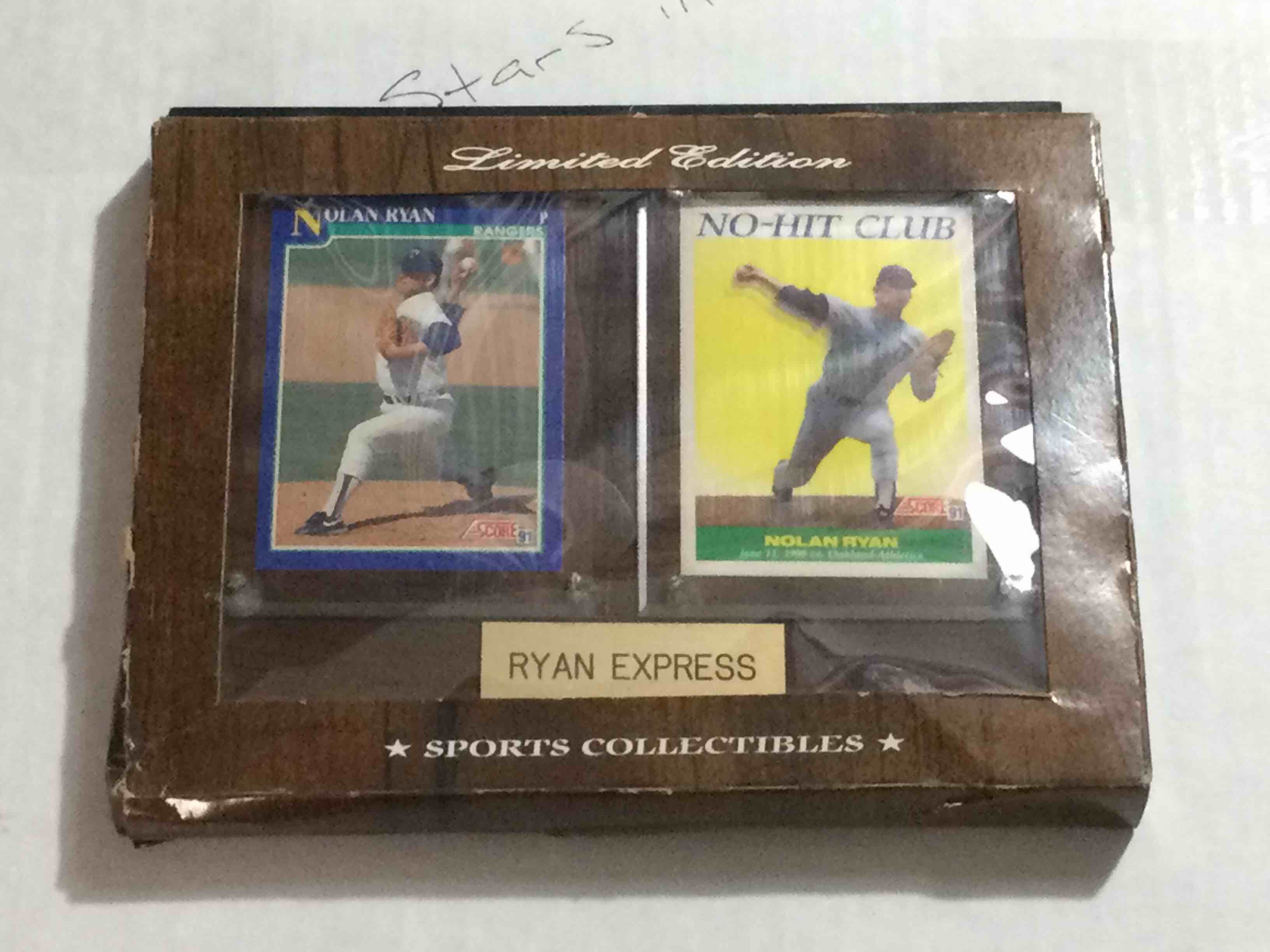 Nolan Ryan Two Card Plaque in Origninal Packaging