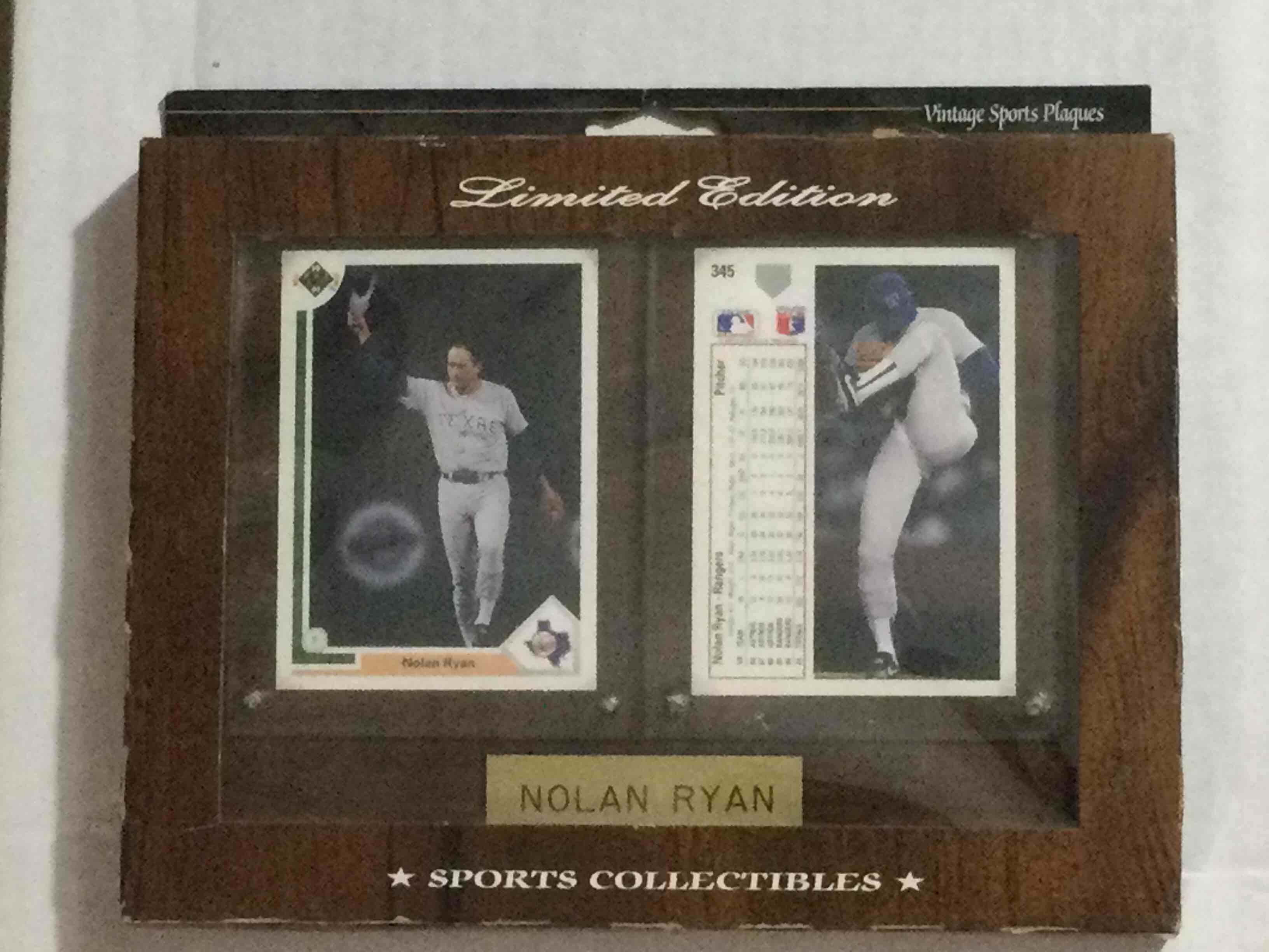 SCA Vintage Sports Plaques Nolan Ryan Two Card Plaque