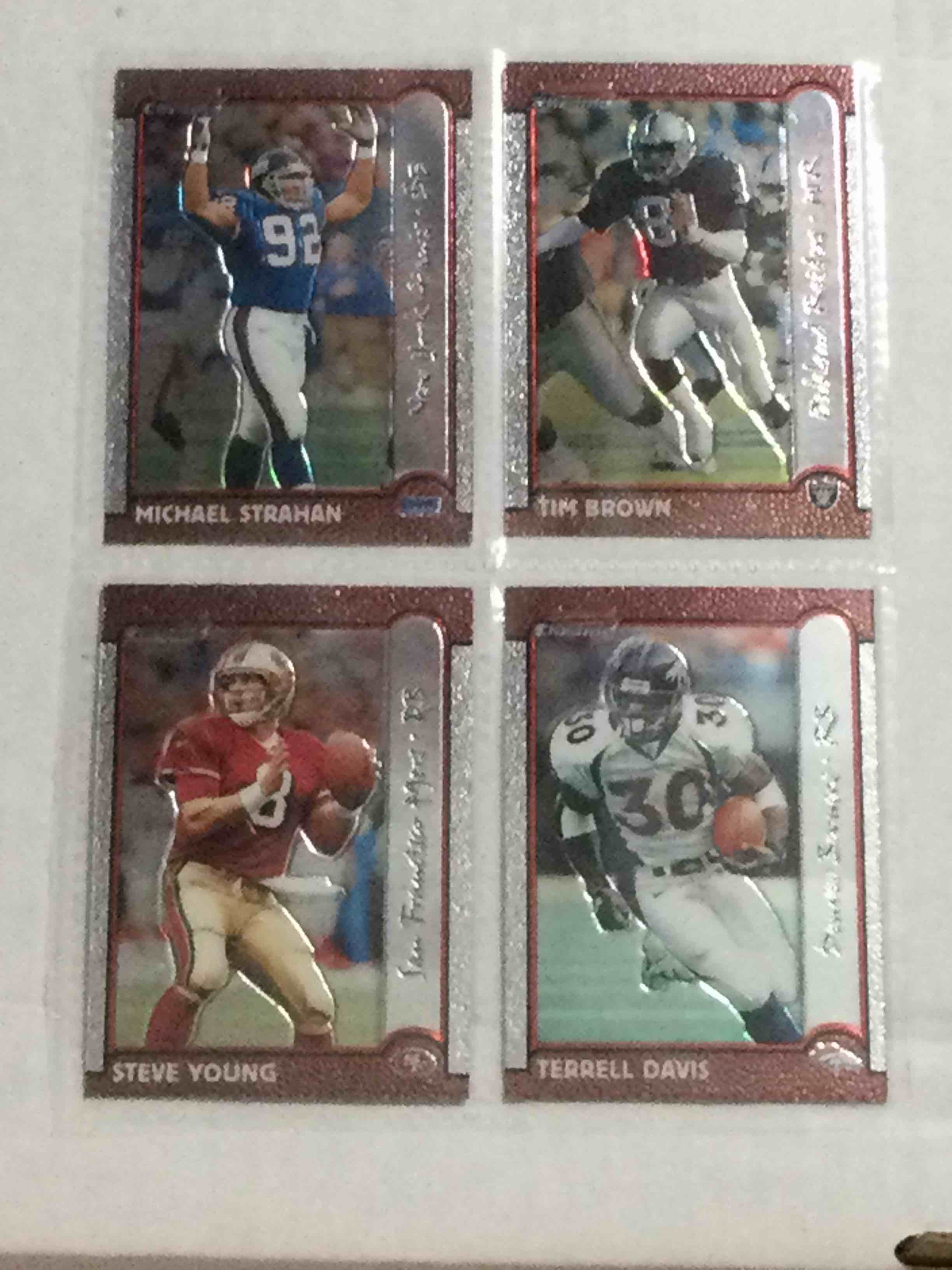 Lot of (4) 1999 Bowman Chrome Hall of Fame Football Cards