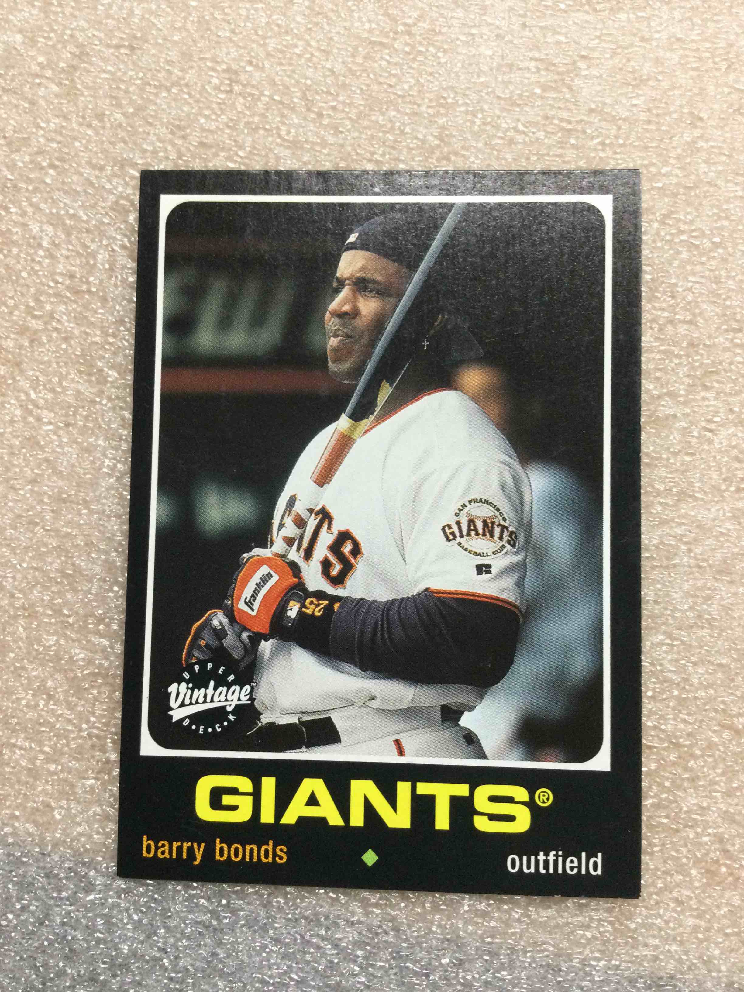 2001 UD Vintage Barry Bonds Baseball Card