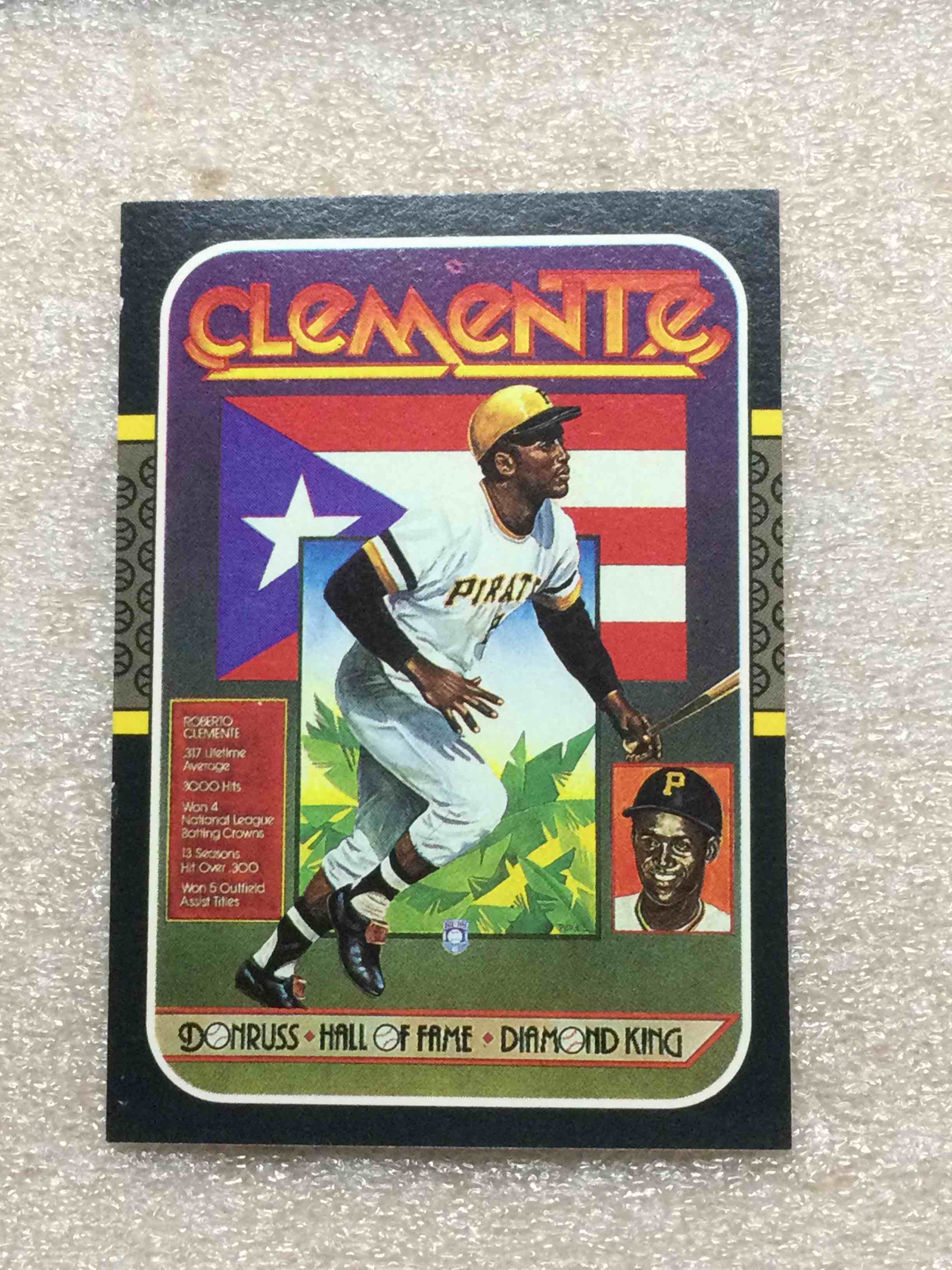 1987 Donruss Roberto Clemente Hall of Fame Diamond King Baseball Card