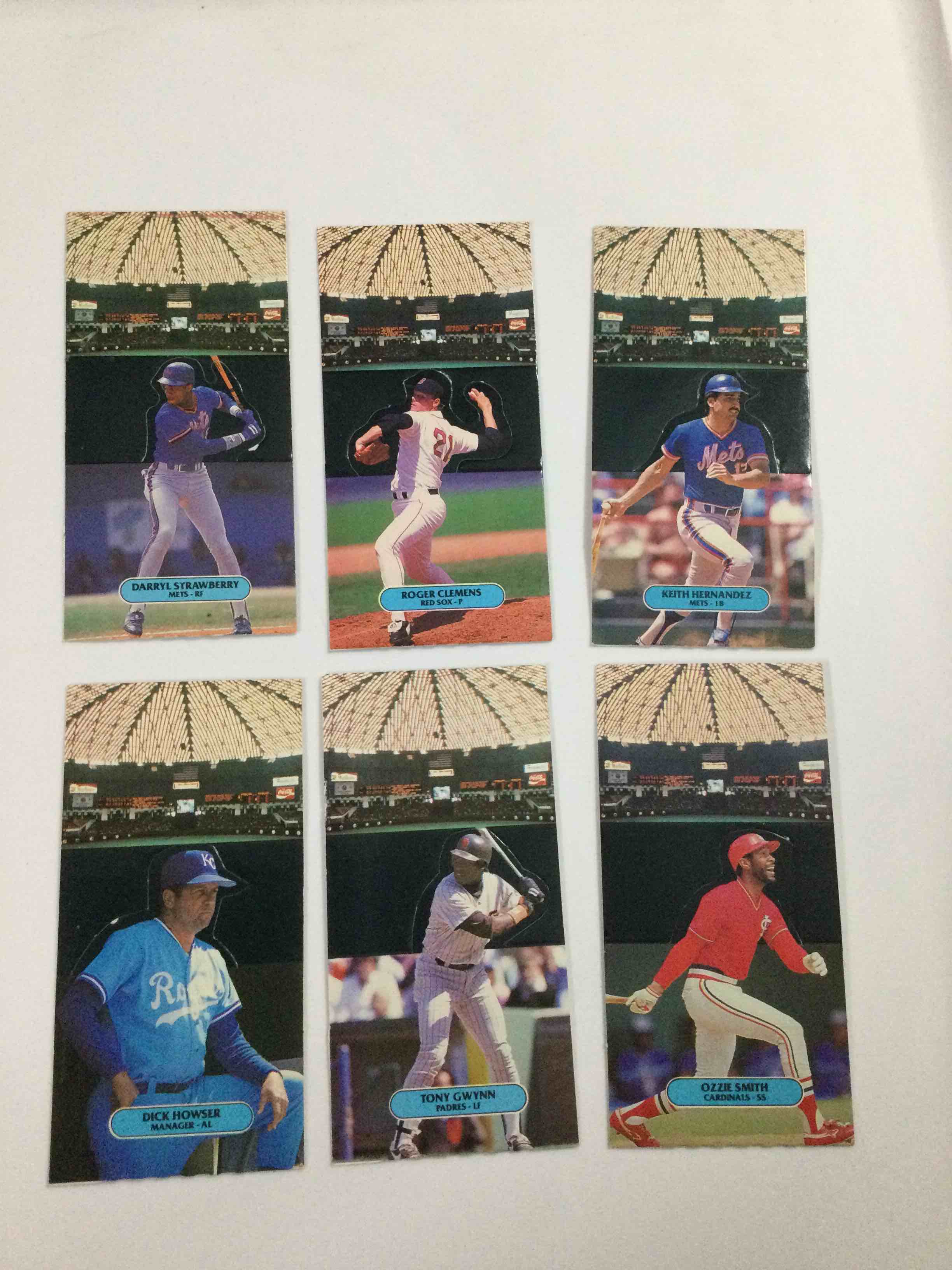 Lot of (6) 1987 Leaf All-Star Pop-Up Baseball Cards