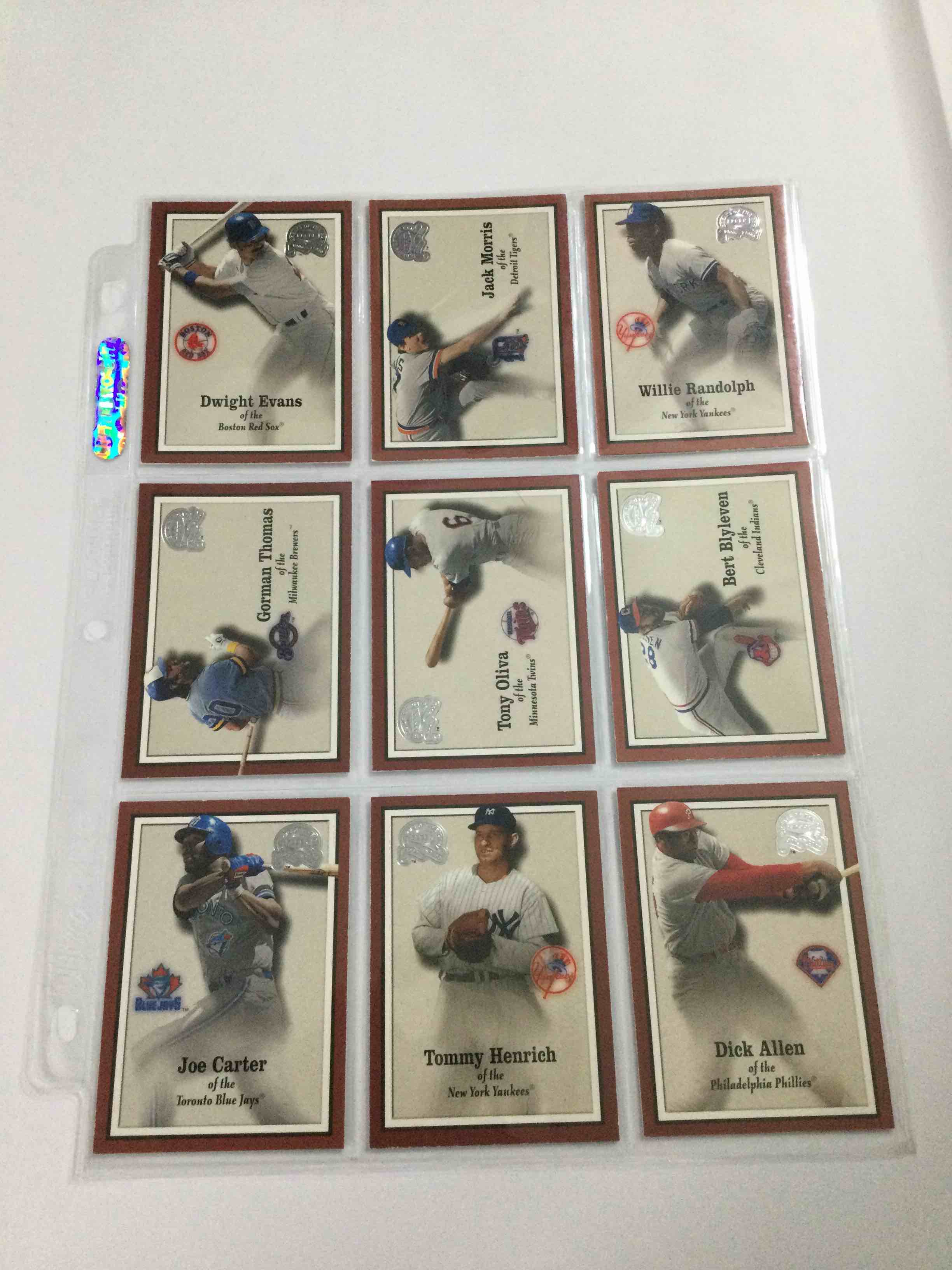 Lot of (9) 2000 Fleer “Greats of the Game” Baseball Cards