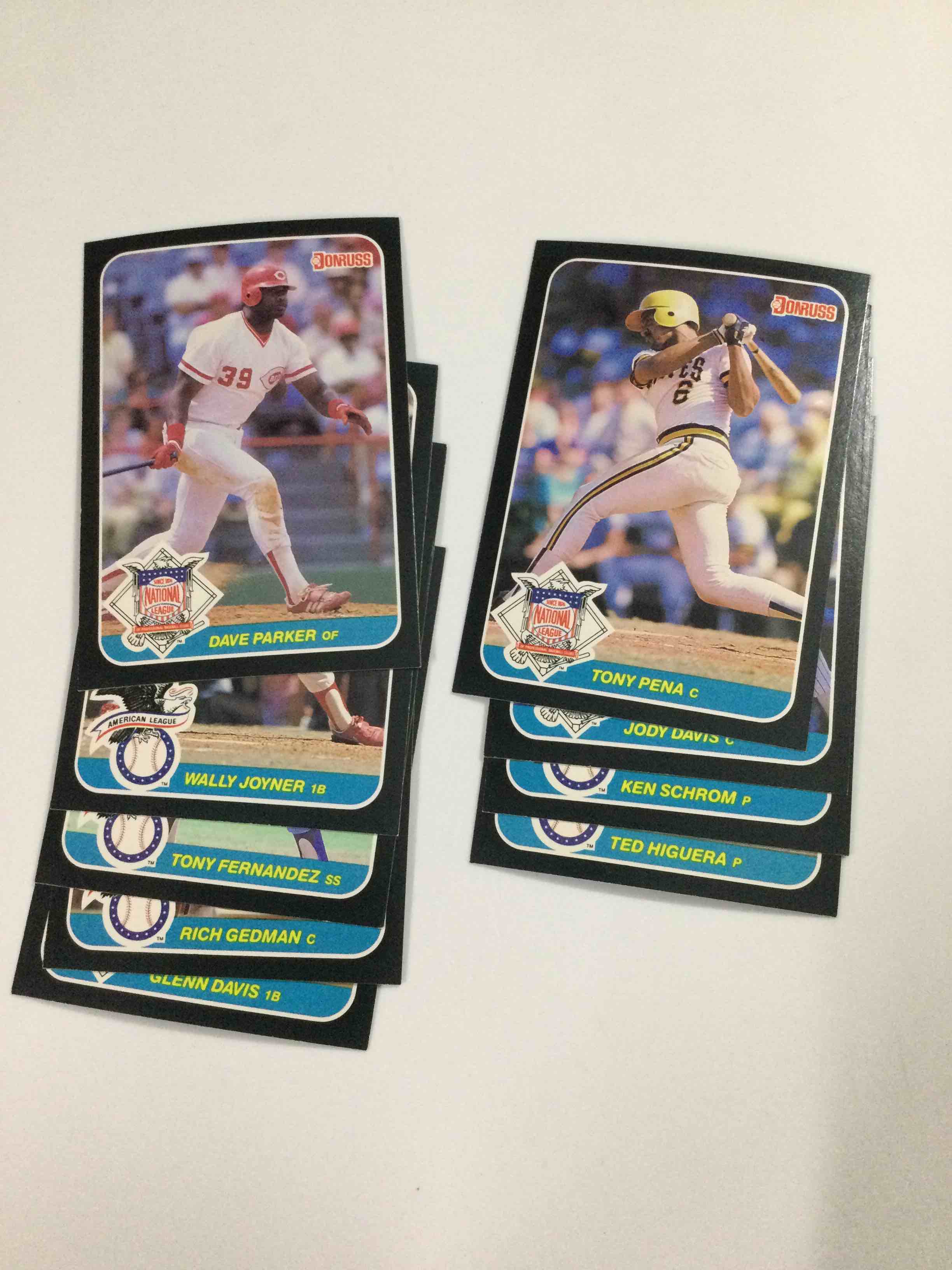 Lot of (9) 1987 Donruss All-Star Jumbo Cards - Dave Parker (HoF)