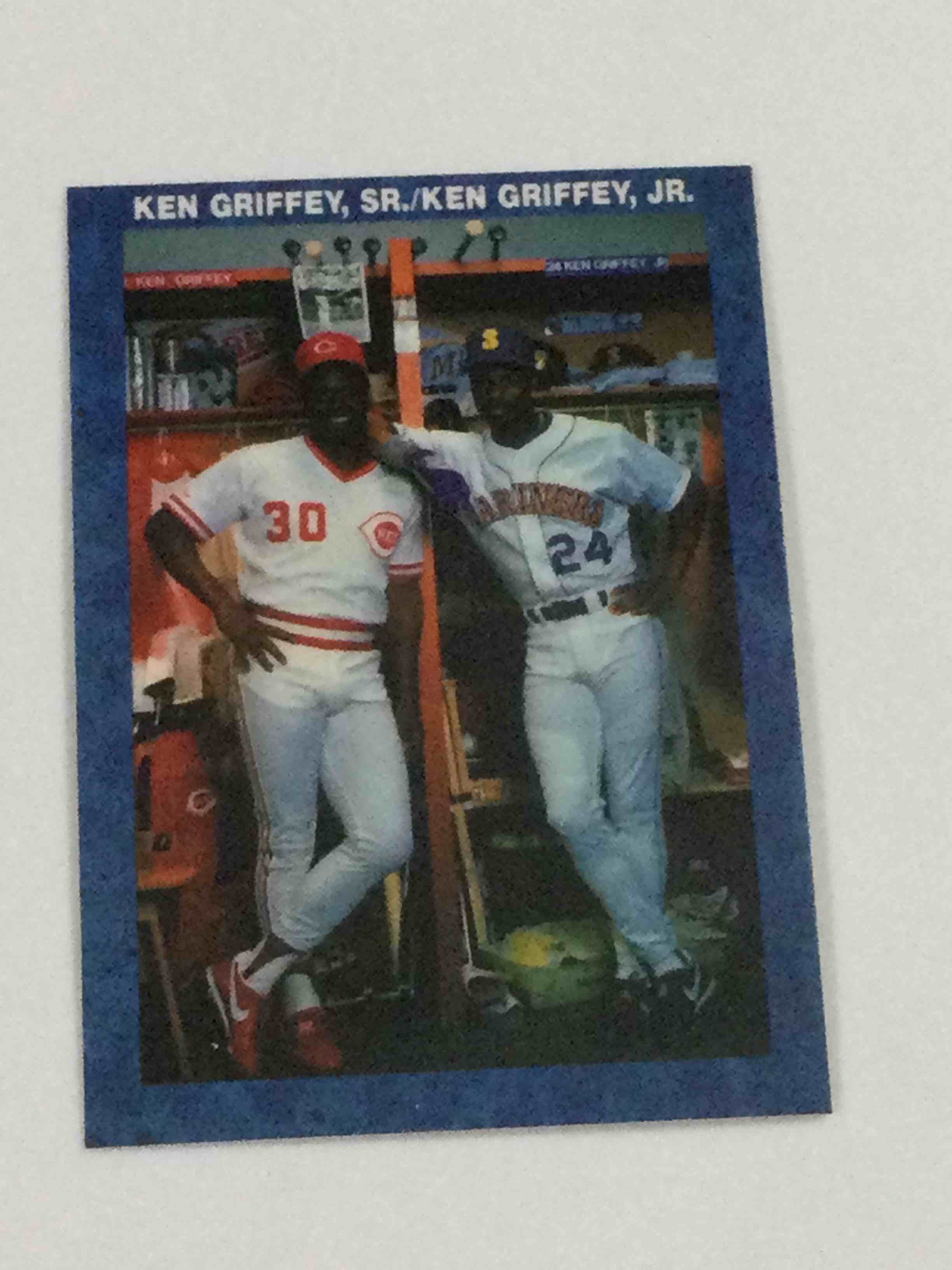 1990 Ken Griffey Sr & Jr Glossy Promo Baseball Card