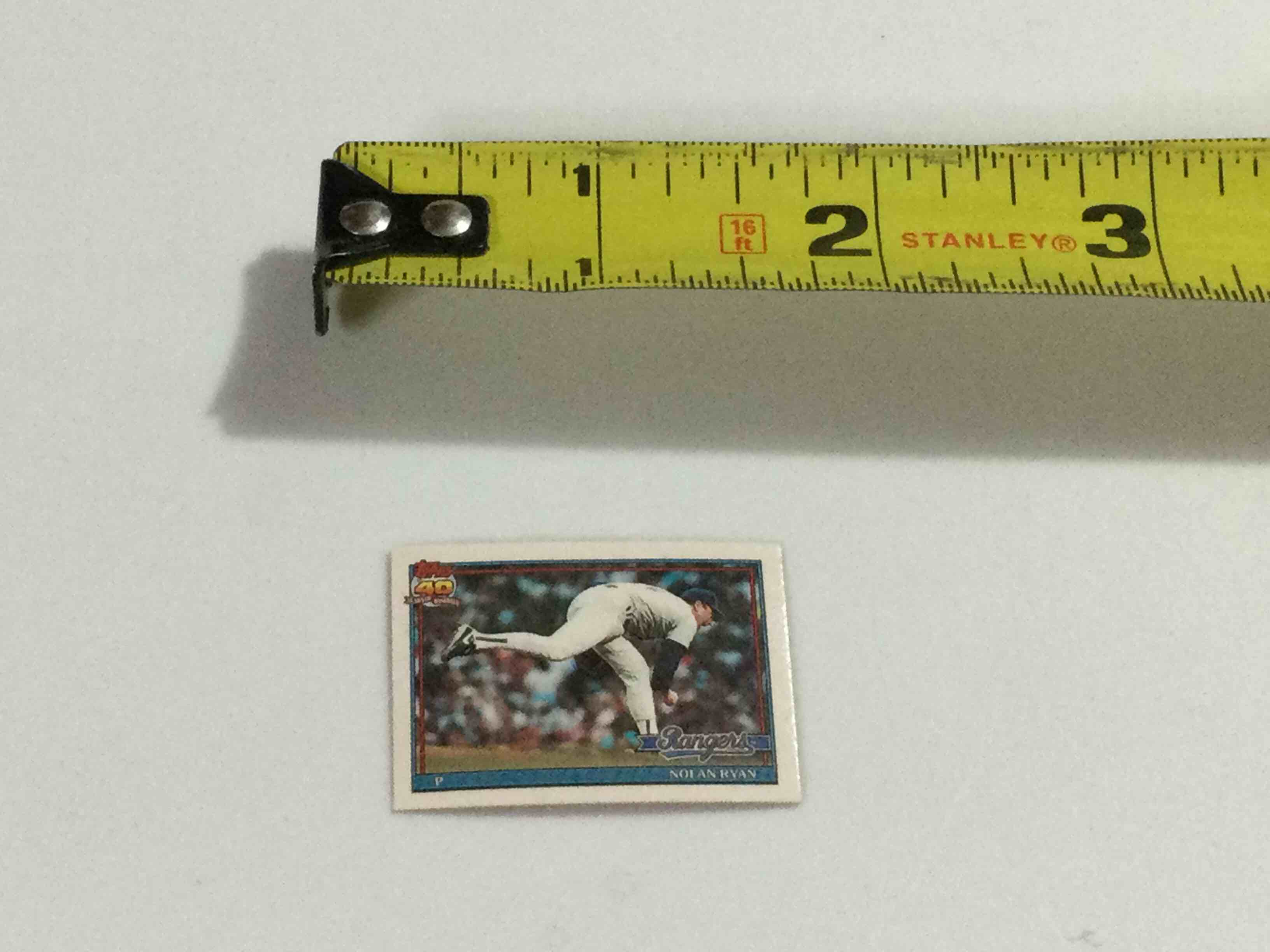 Condition photo showing Good Condition for 1991 Topps Micro Nolan Ryan Mini Baseball Card