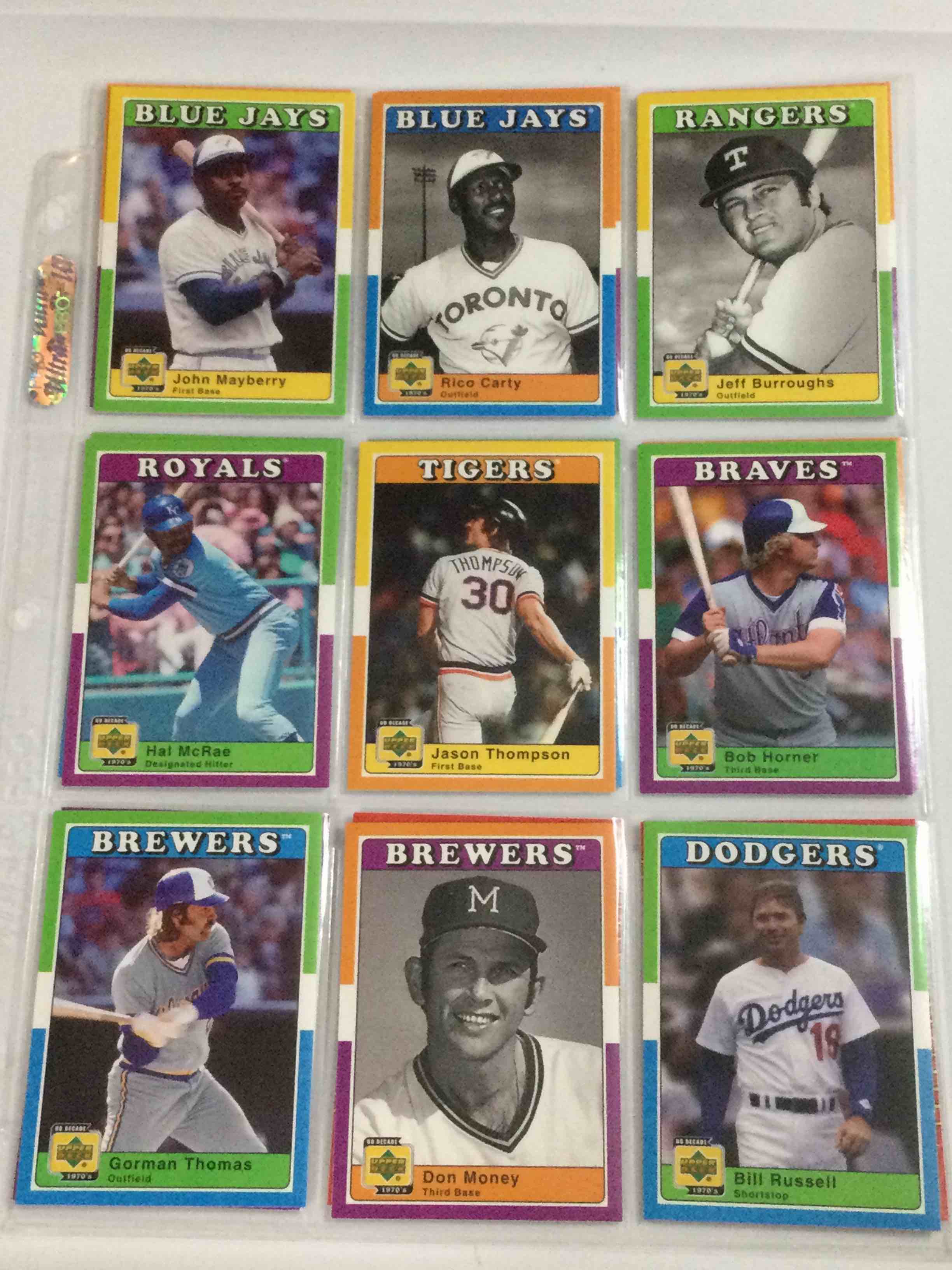 lot of (18) upper deck decade 1970’s baseball cards