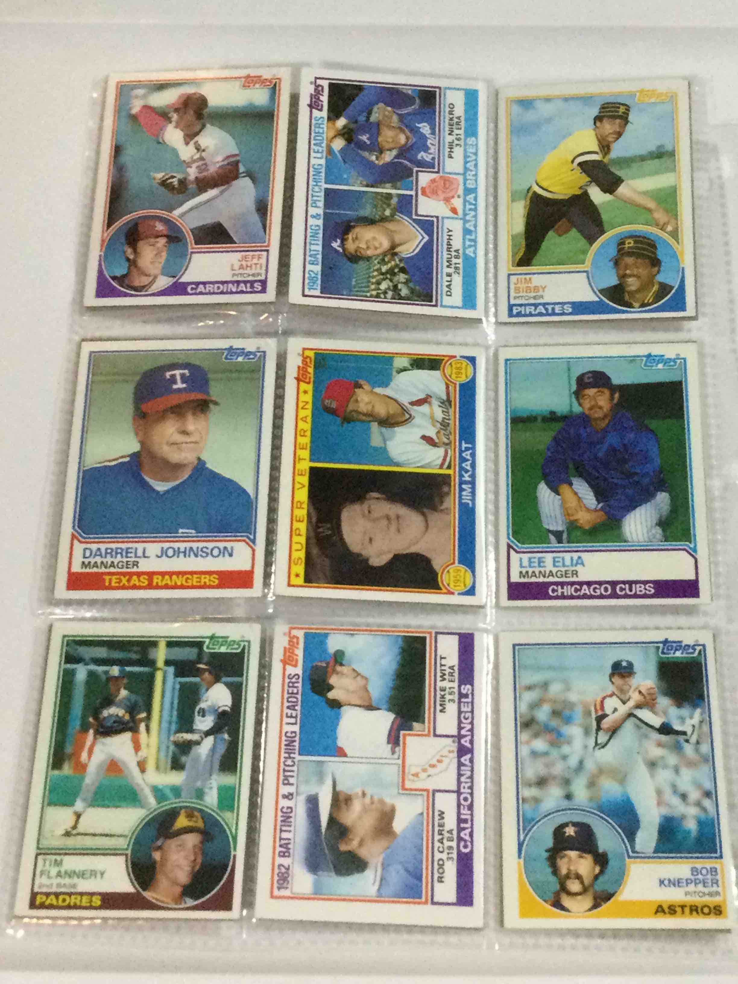 Condition photo showing Good Condition for Lot of (18) 1983 Topps Baseball Cards