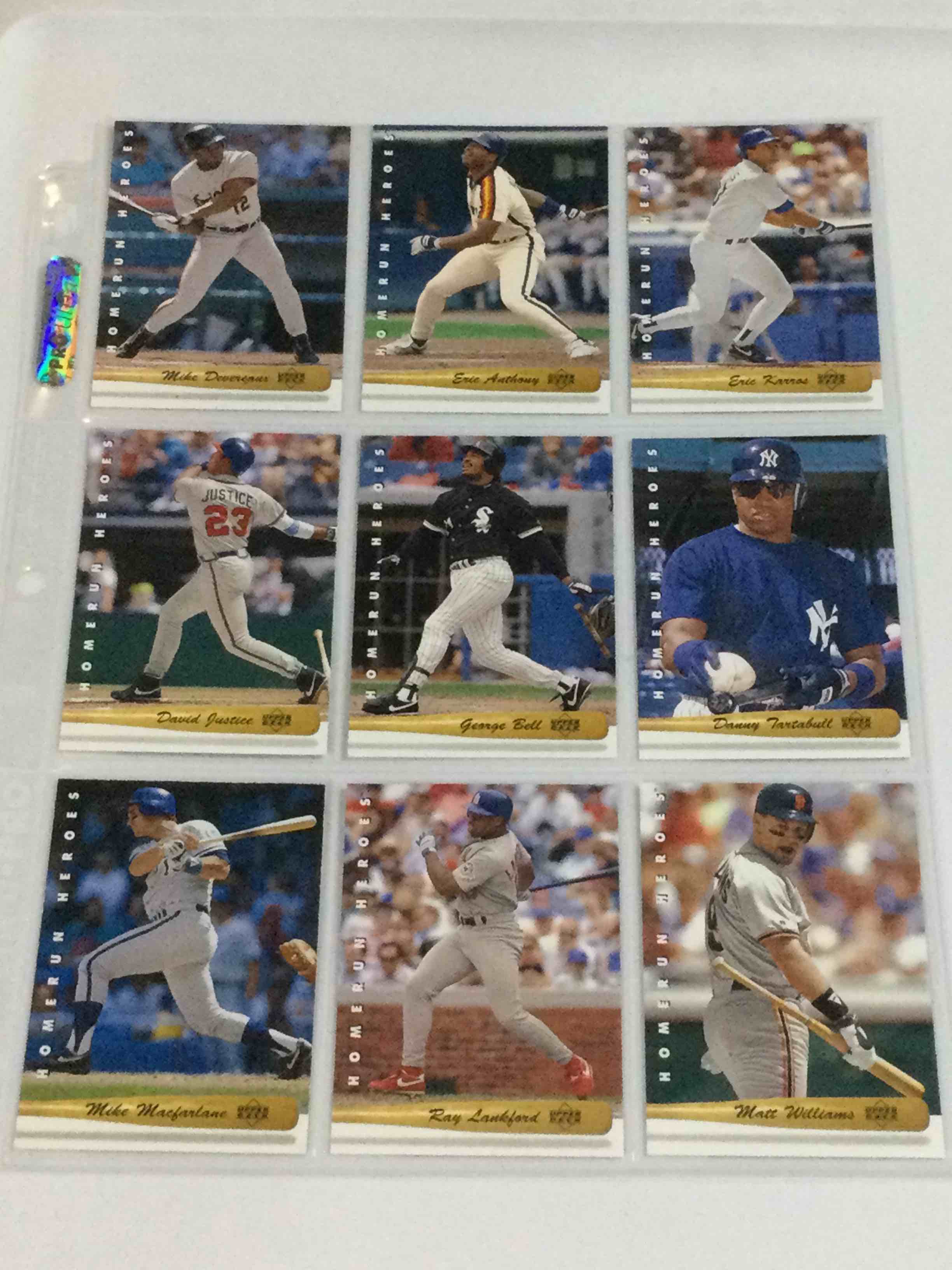 Lot of (9) Upper Deck Home Run Heroes Insert Cards