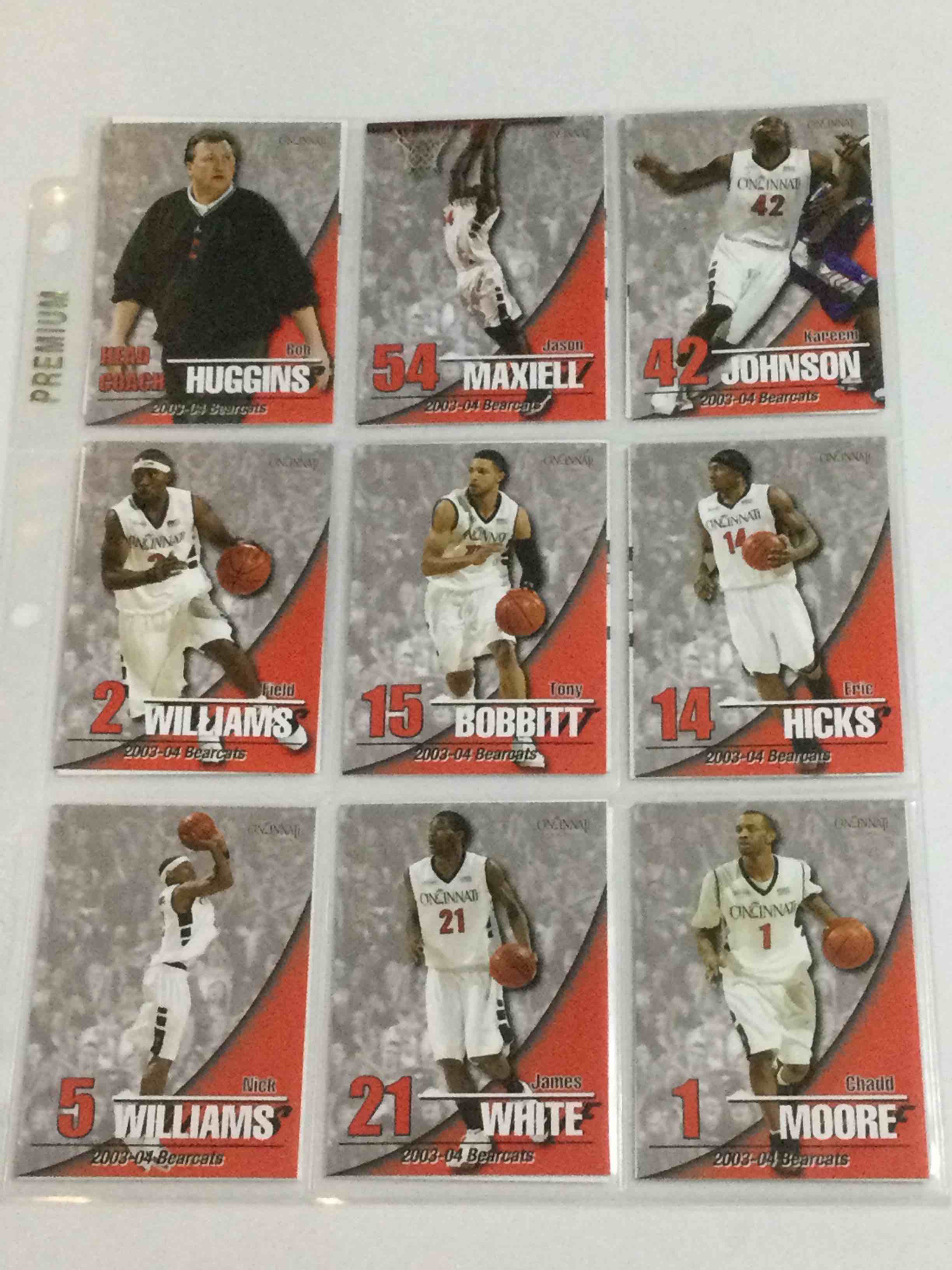 2003-04 Cincinnati Bearcats Basketball Card Set & Team Photo
