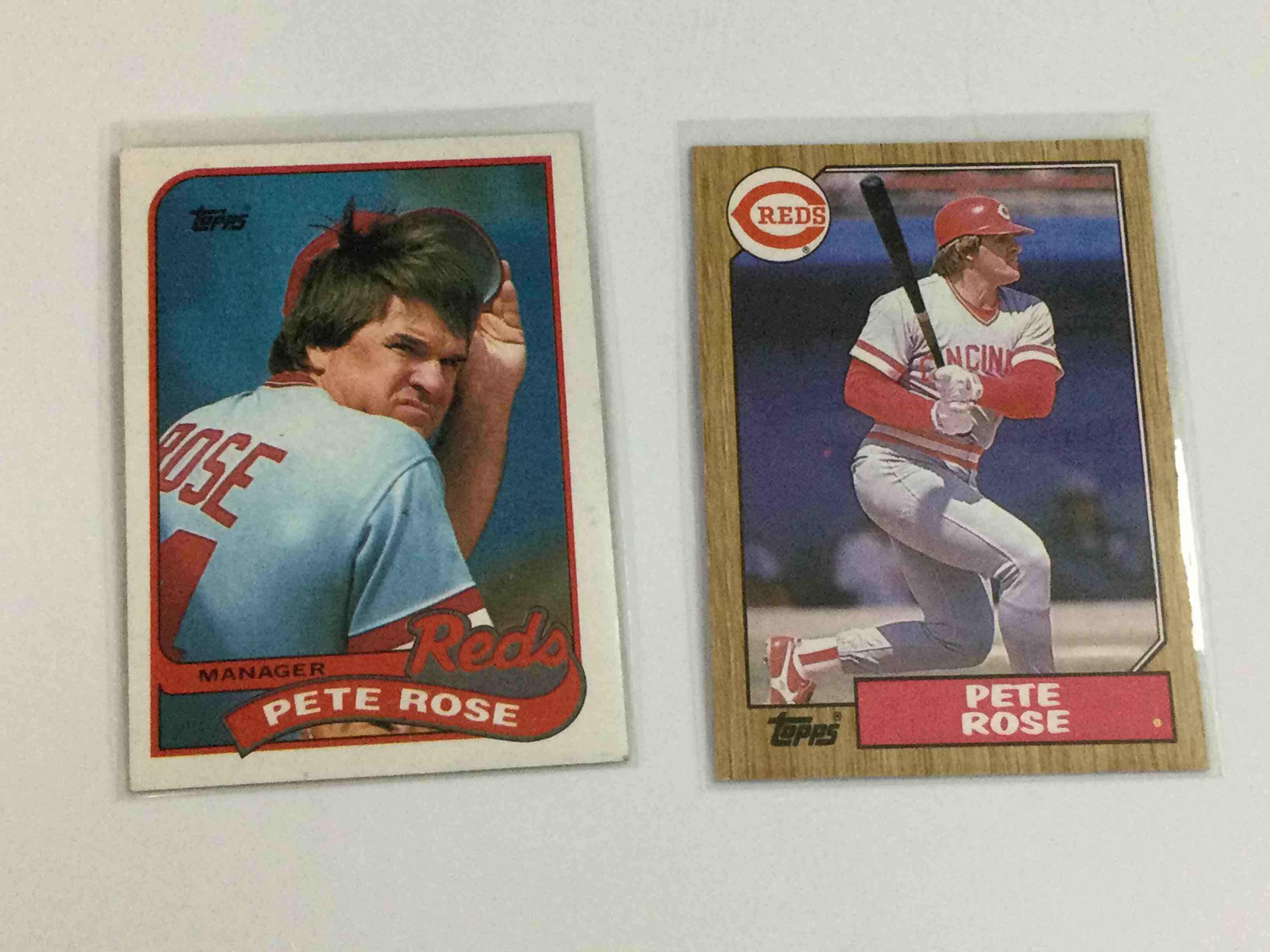 Pete Rose Topps Baseball Card Pair