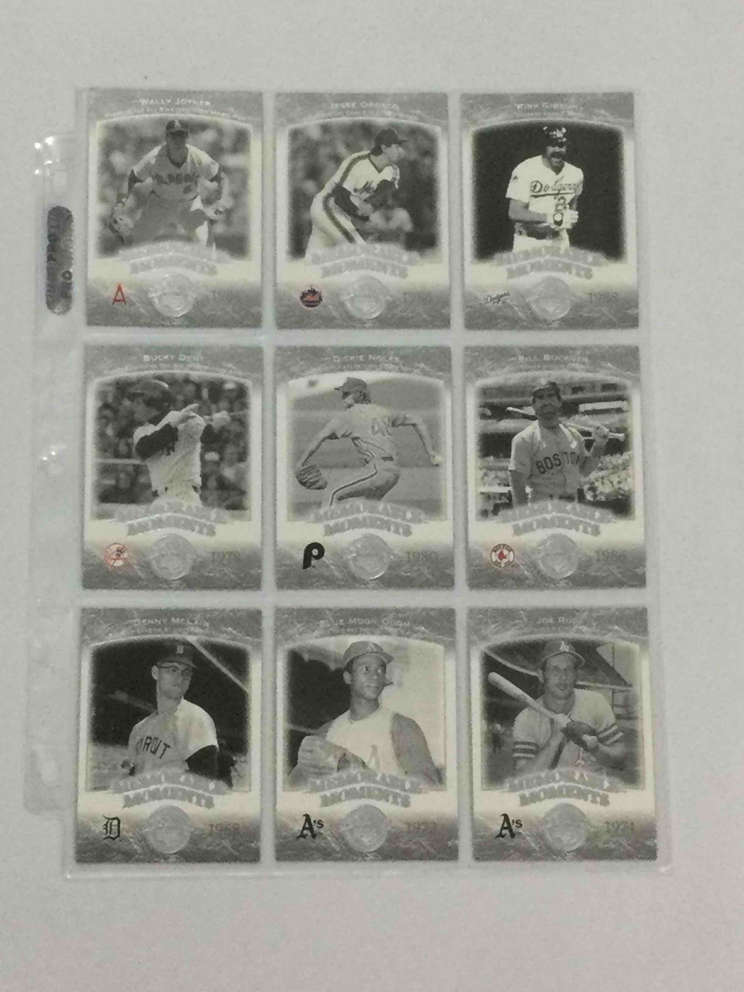 Lot of (9) 2004 UD Legends Memorable Moments Cards