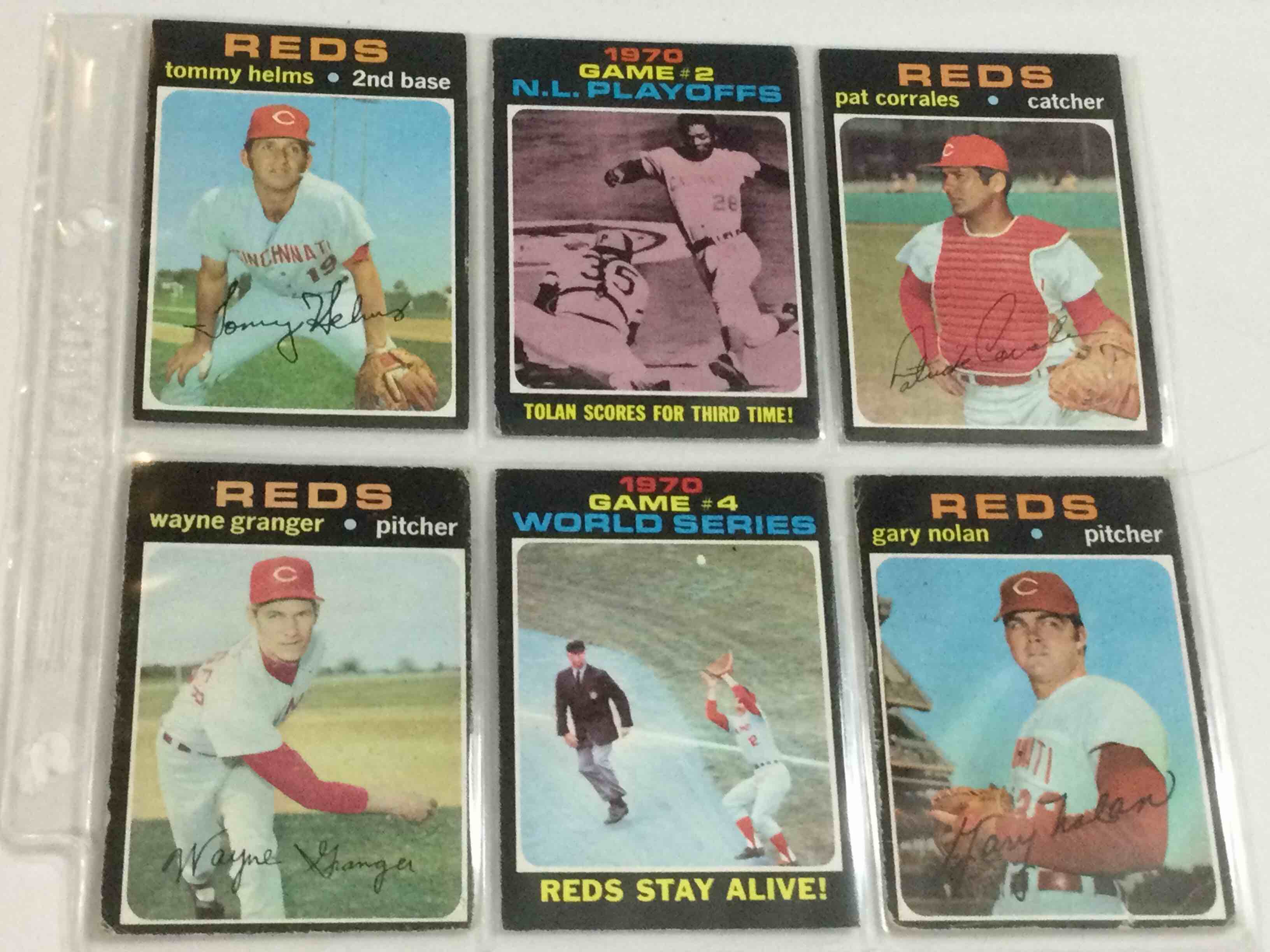 Lot of (6) 1971 Topps Cincinnati Reds Baseball Cards