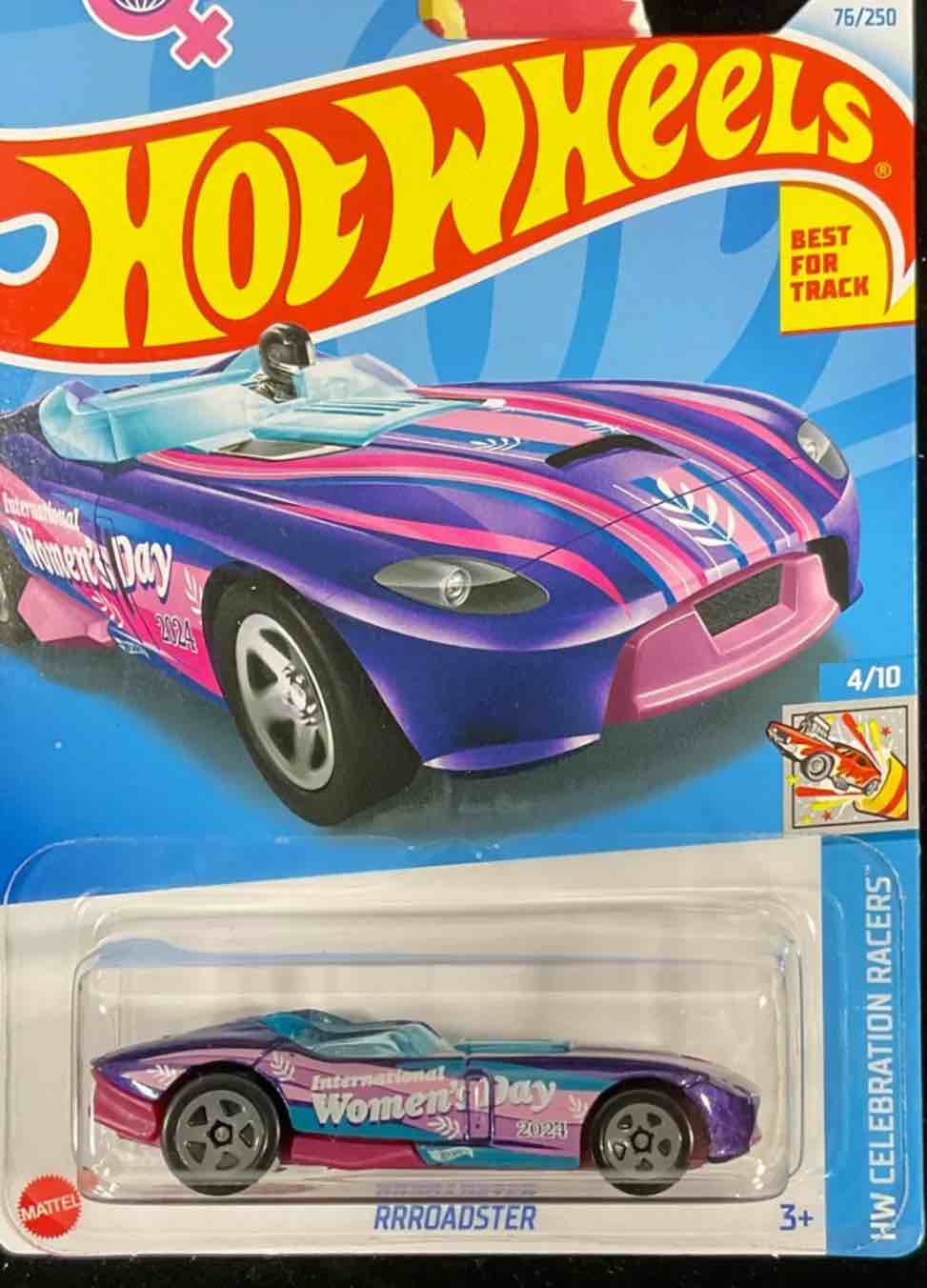 Hot Wheels DieCast Rrroadster, HW Celebration Racers 4/10 International Women's Day 2024 76/250