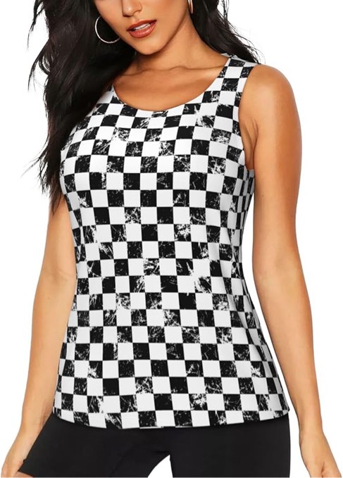 Rue + Tank Checked Black White 1X