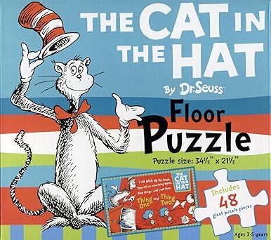 The Cat in The Hat by Dr. Seuss Floor Puzzle: Includes 48 Giant Puzzle Pieces, Puzzle Size: 32-1/2
