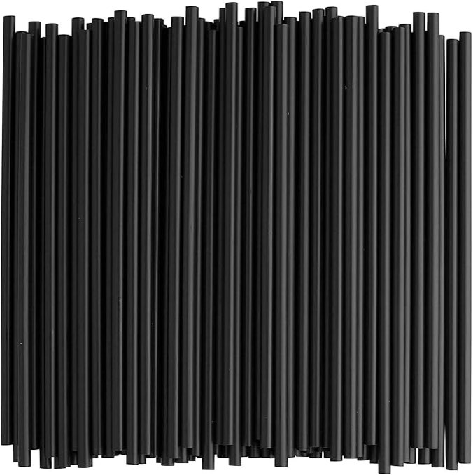 7 3/4" Jumbo Individual Wrapped Soda Straw, Black (500 per Box)