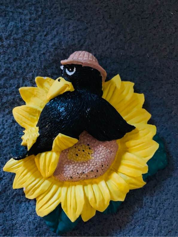 Hermitage Pottery COUNTRY CROW MAGNETS Hand Painted Polystone 