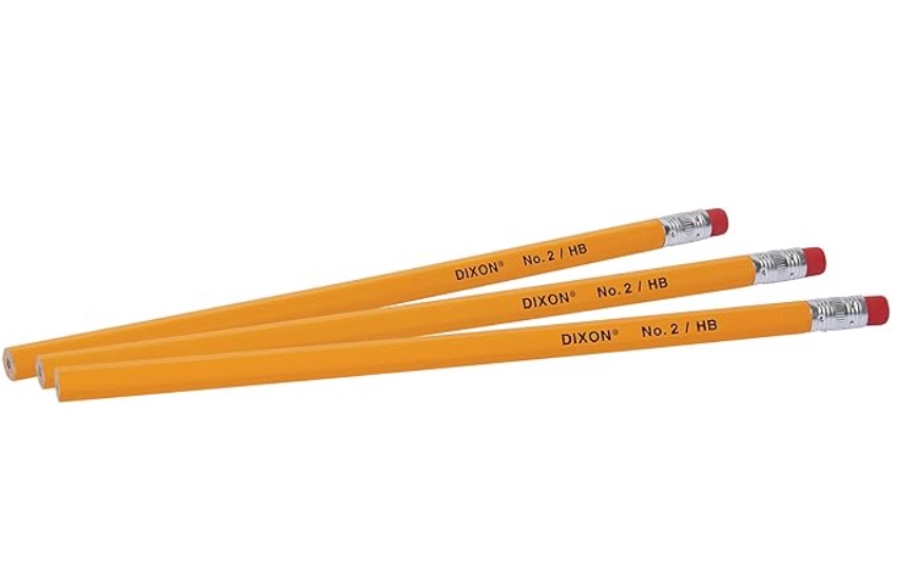 Dixon No. 2 Yellow Pencils, Wood-Cased, Black Core, #2 HB Soft, 7-Count (14413)