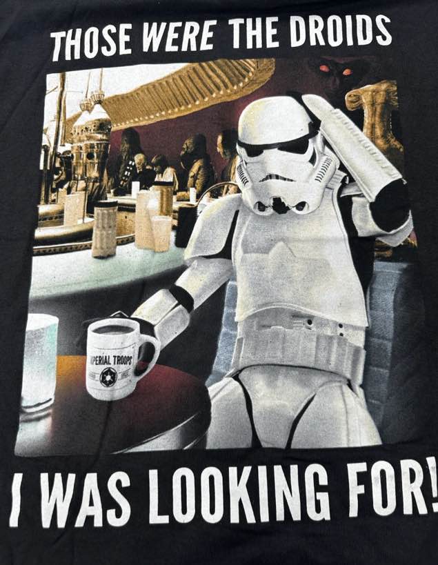 Star Wars Black T-shirt Medium - Star Wars Those Were The Droids I Was Looking For! Men's Black T-Shirt vintage