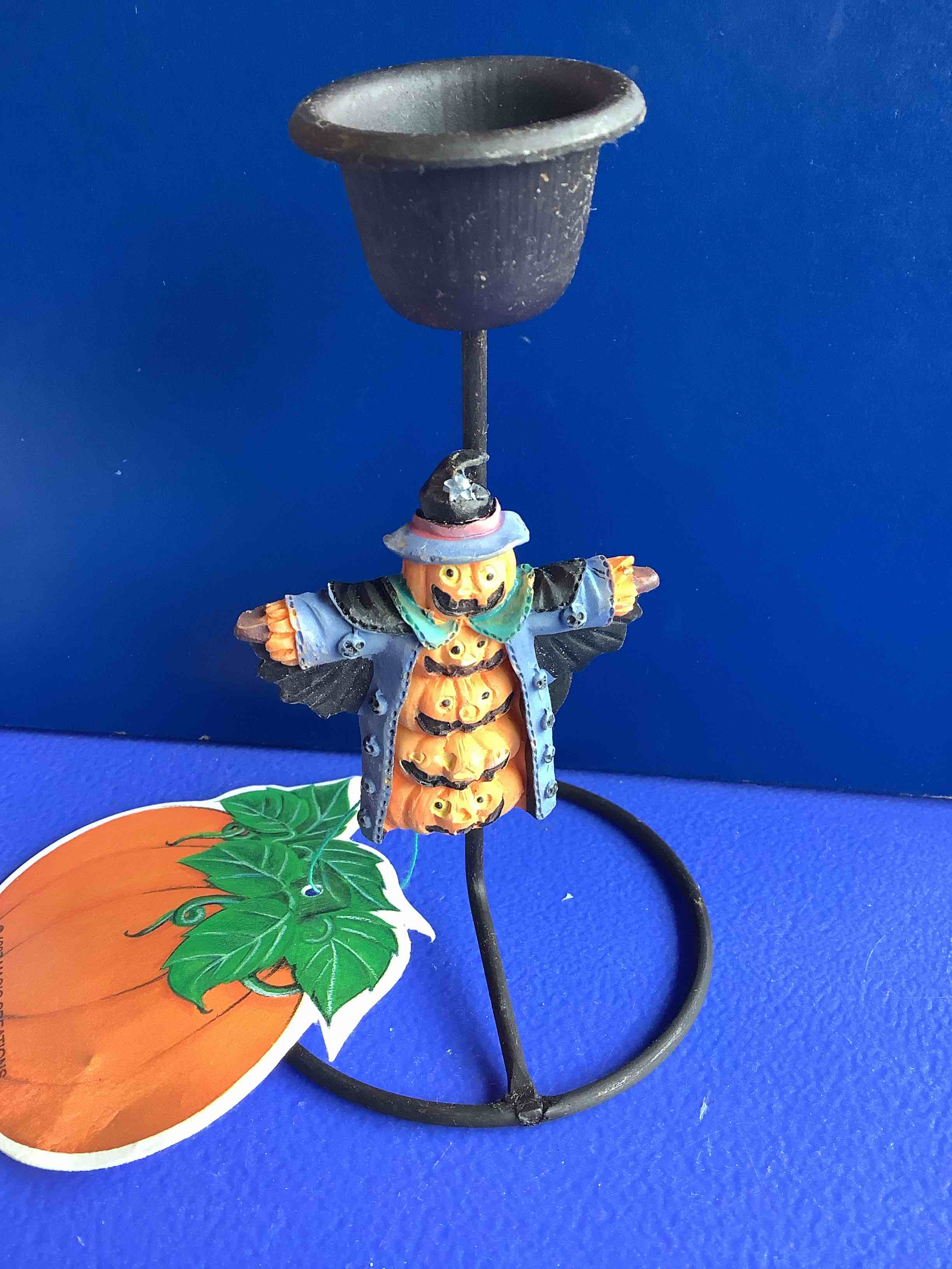Halloween Pumpkins Candle Metal Holder 