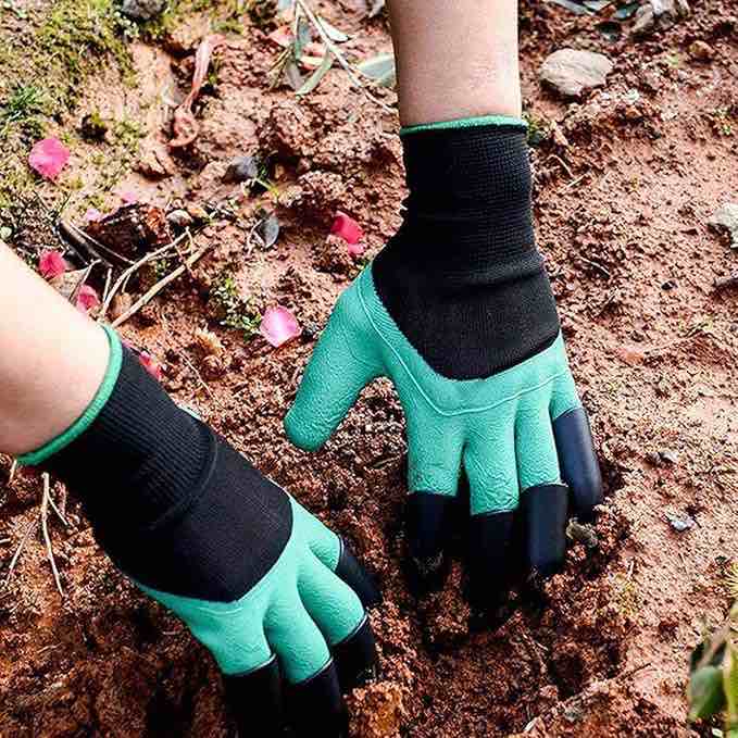 claw gardening gloves for planting, garden glove claws for women - green