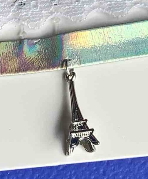 On The Verge - Eiffel Tower Ribbon Lace Choker Necklace