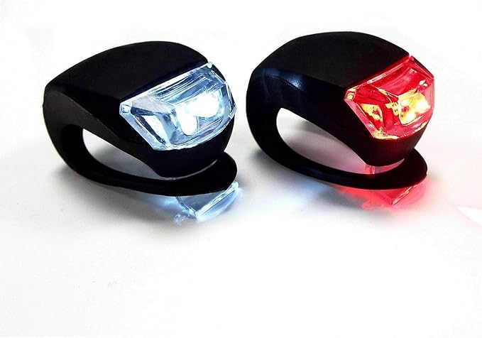 Diamond Visions Silicone LED Bicycle Light 2 Piece (Red & Green)
