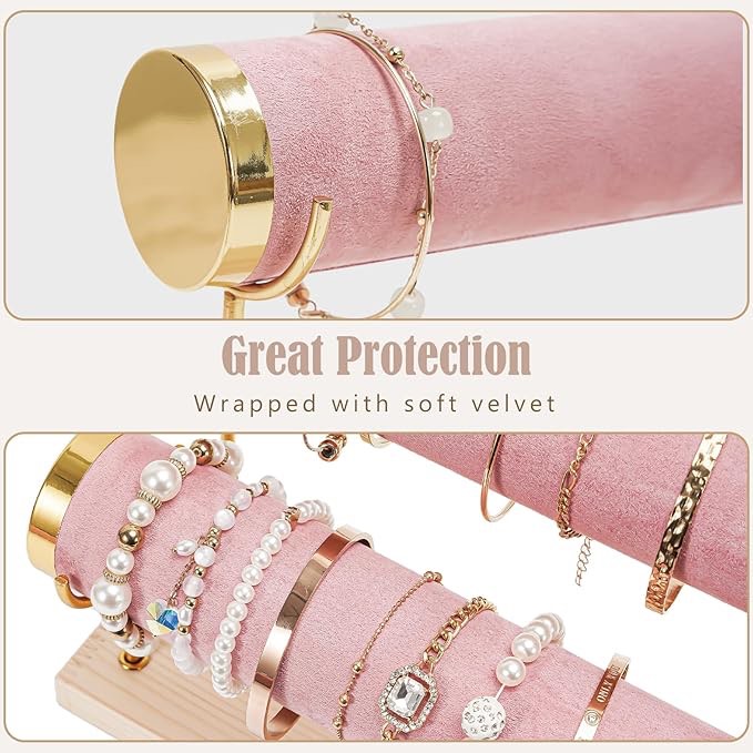 lauren conrad jewelry bracelet holder velvet pink ring tray