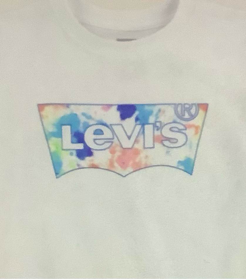 Levi’s T-shirt White Tie Dye Batwing Boys Medium
