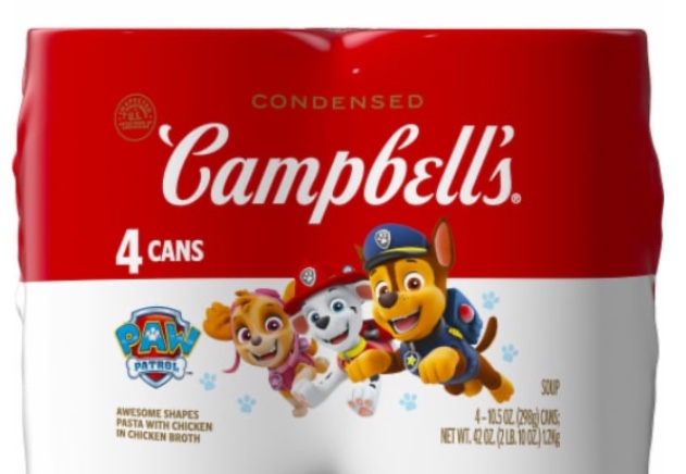 Campbell’s Condensed Kids Soup, Paw Patrol Awesome Shapes Pasta With Chicken in Chicken Broth, 10.5 oz Can (4 Pack)