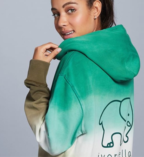 Ivory Ella Tie-Dye Hoodie Black Logo Greens, Pink, Purples, Black / Small