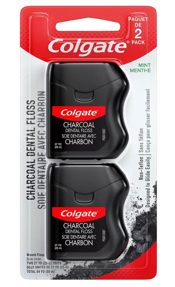 Colgate Charcoal Dental Waxed Floss 2 Pack