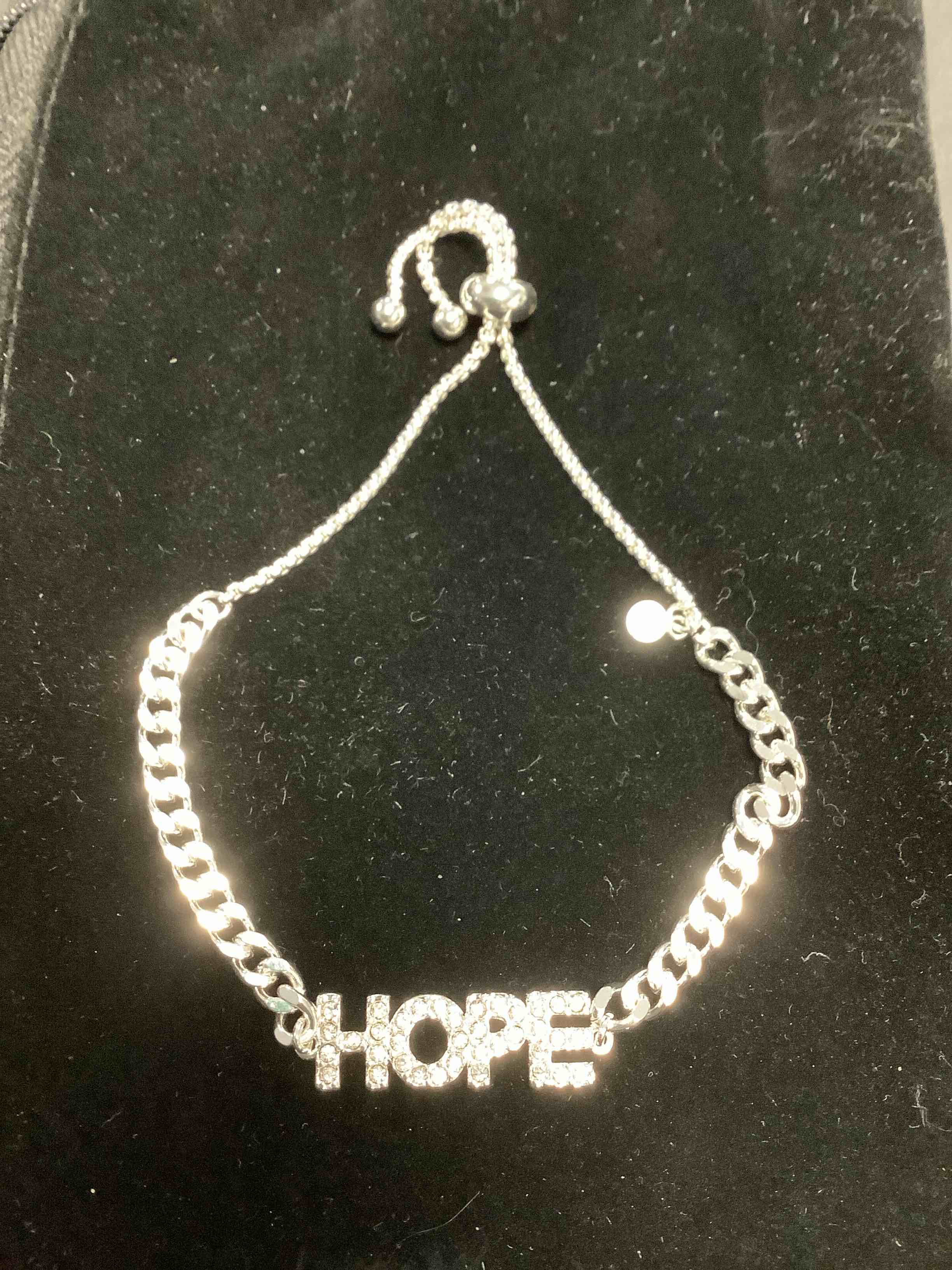 Cubic Zirconia “Hope” Bracelet Chain link